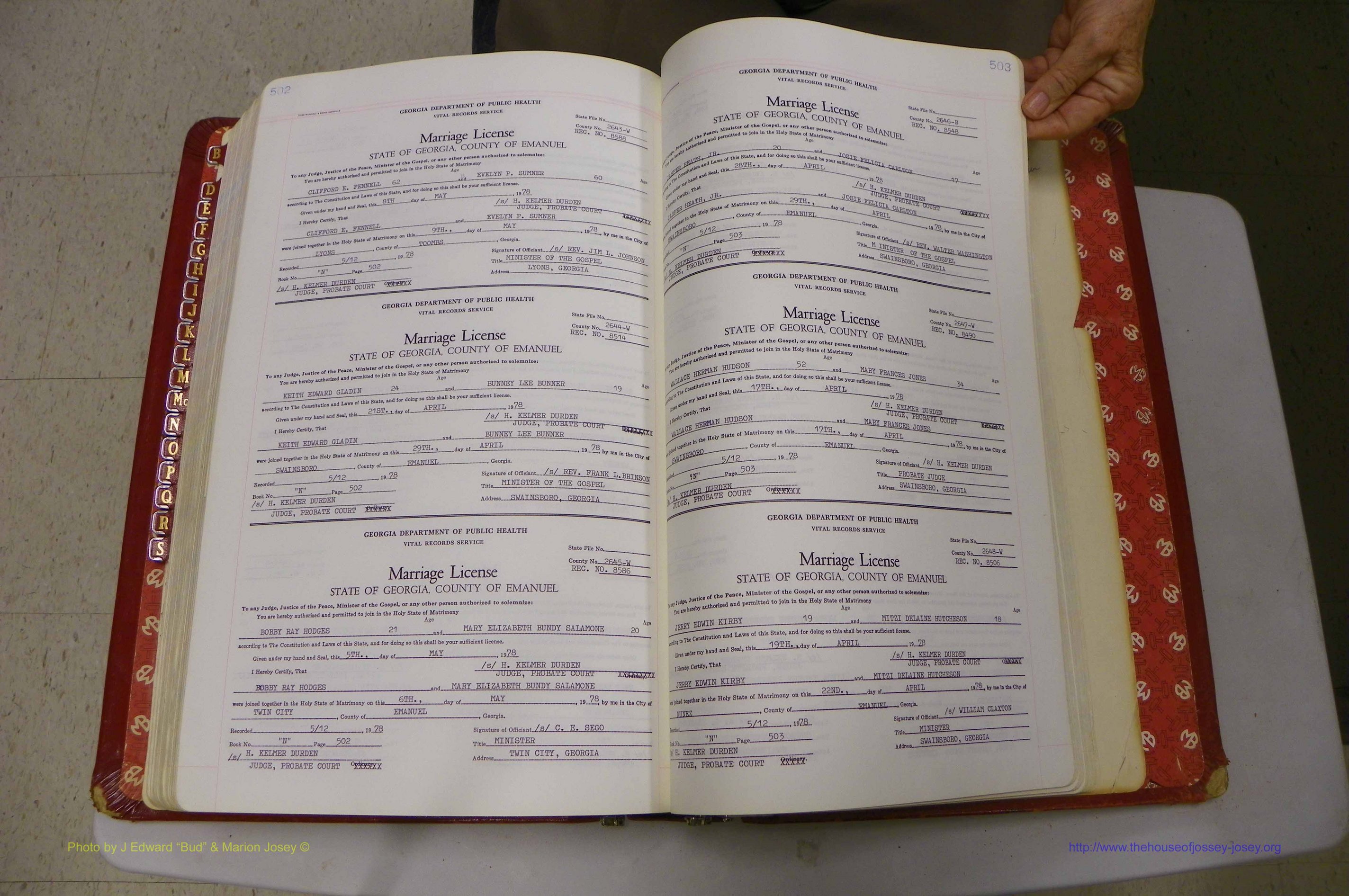 Emanuel Co, GA, Marriages Book N, 1971 - 1979, P 502-503.JPG