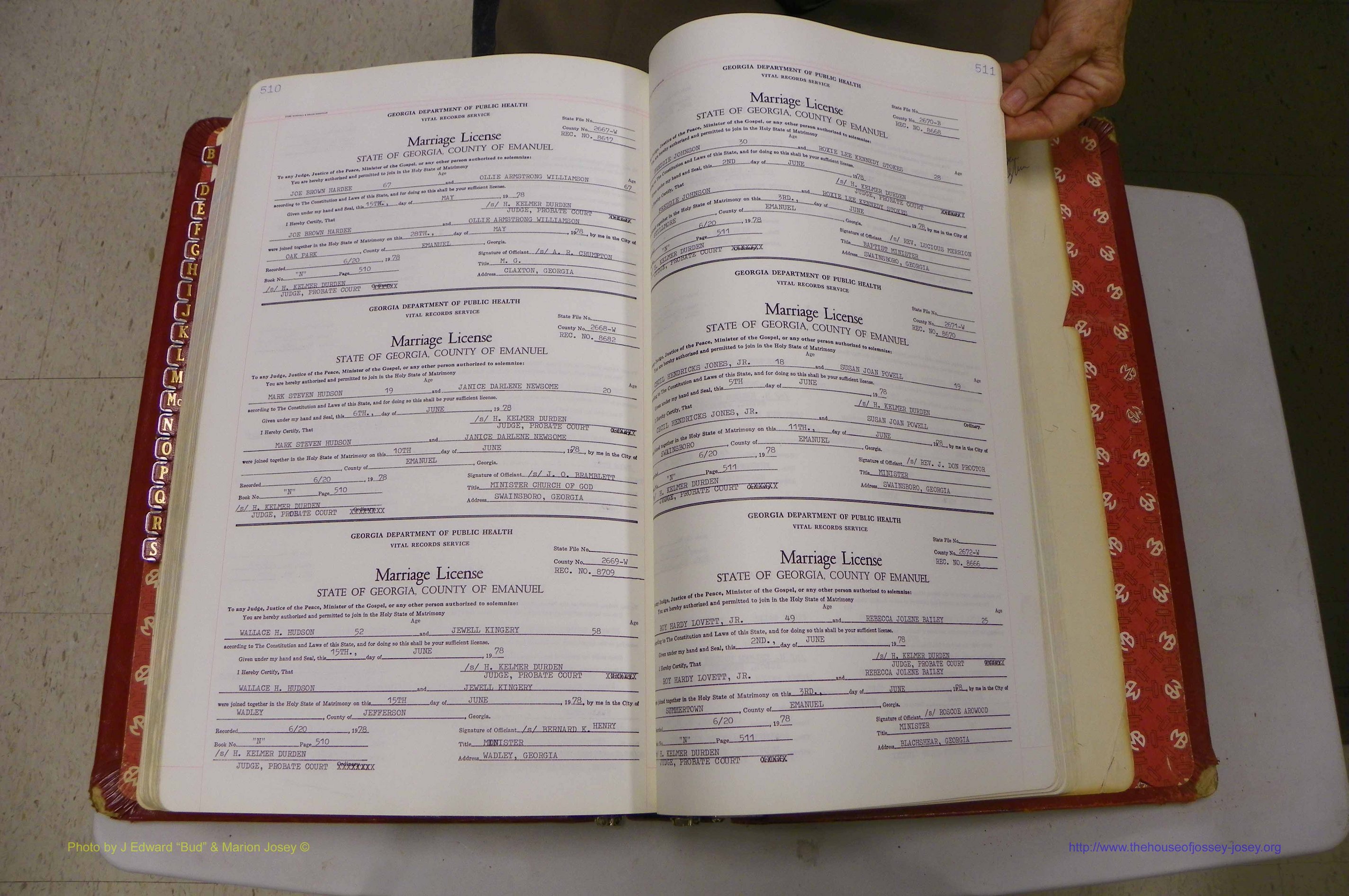 Emanuel Co, GA, Marriages Book N, 1971 - 1979, P 510-511.JPG
