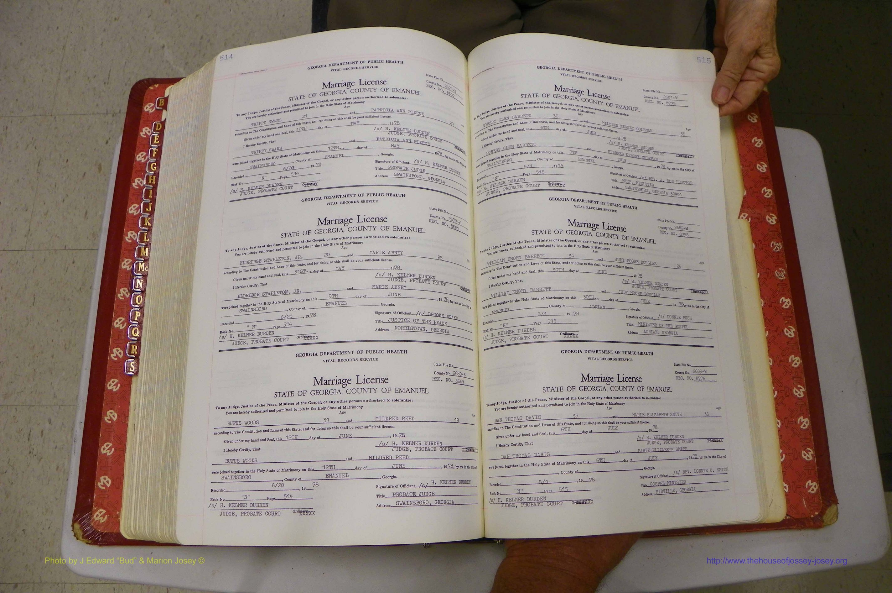 Emanuel Co, GA, Marriages Book N, 1971 - 1979, P 514-515.JPG