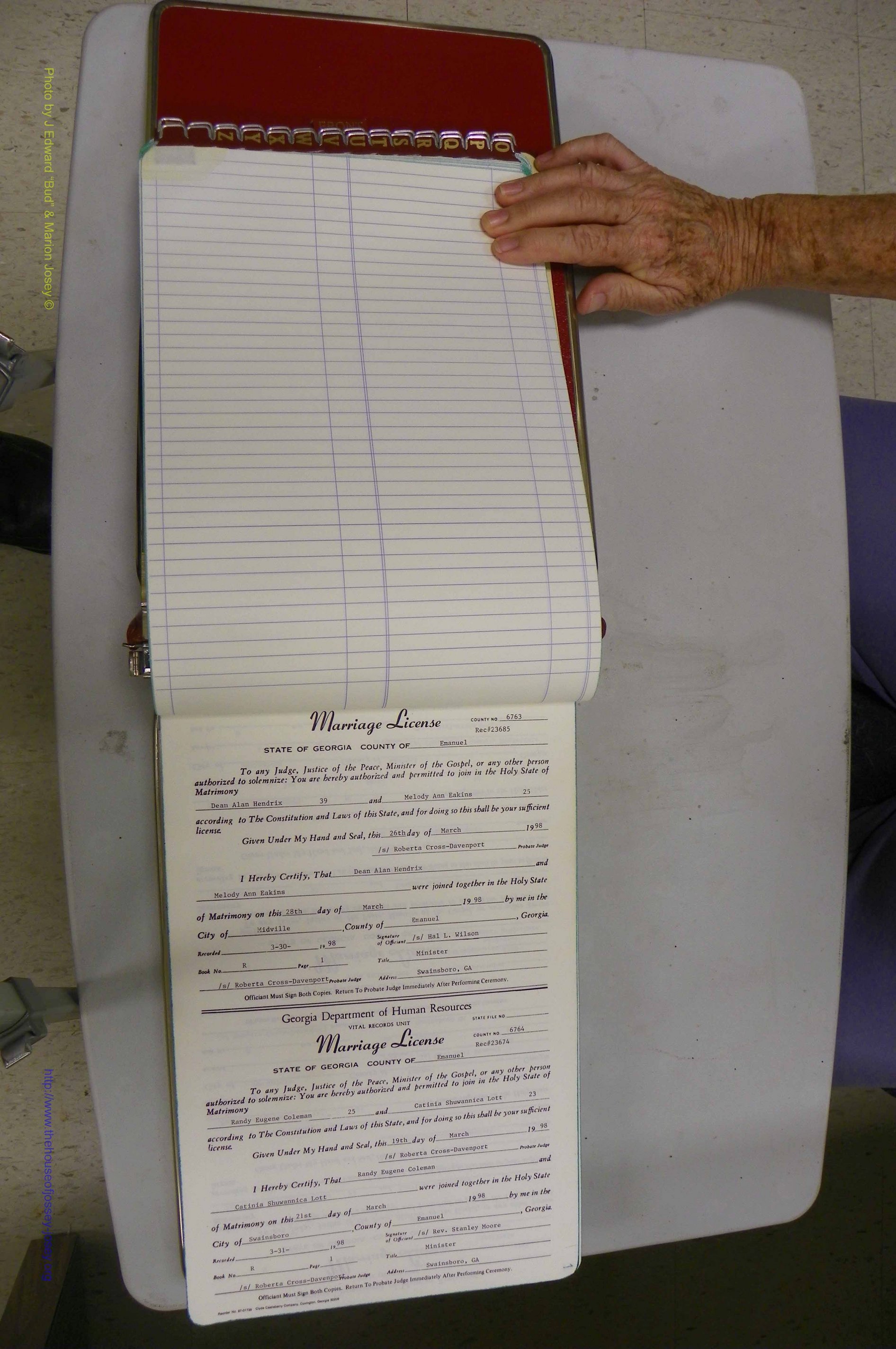 Emanuel Co, GA, Marriages Book R, 1898 - 2003, P 001.JPG