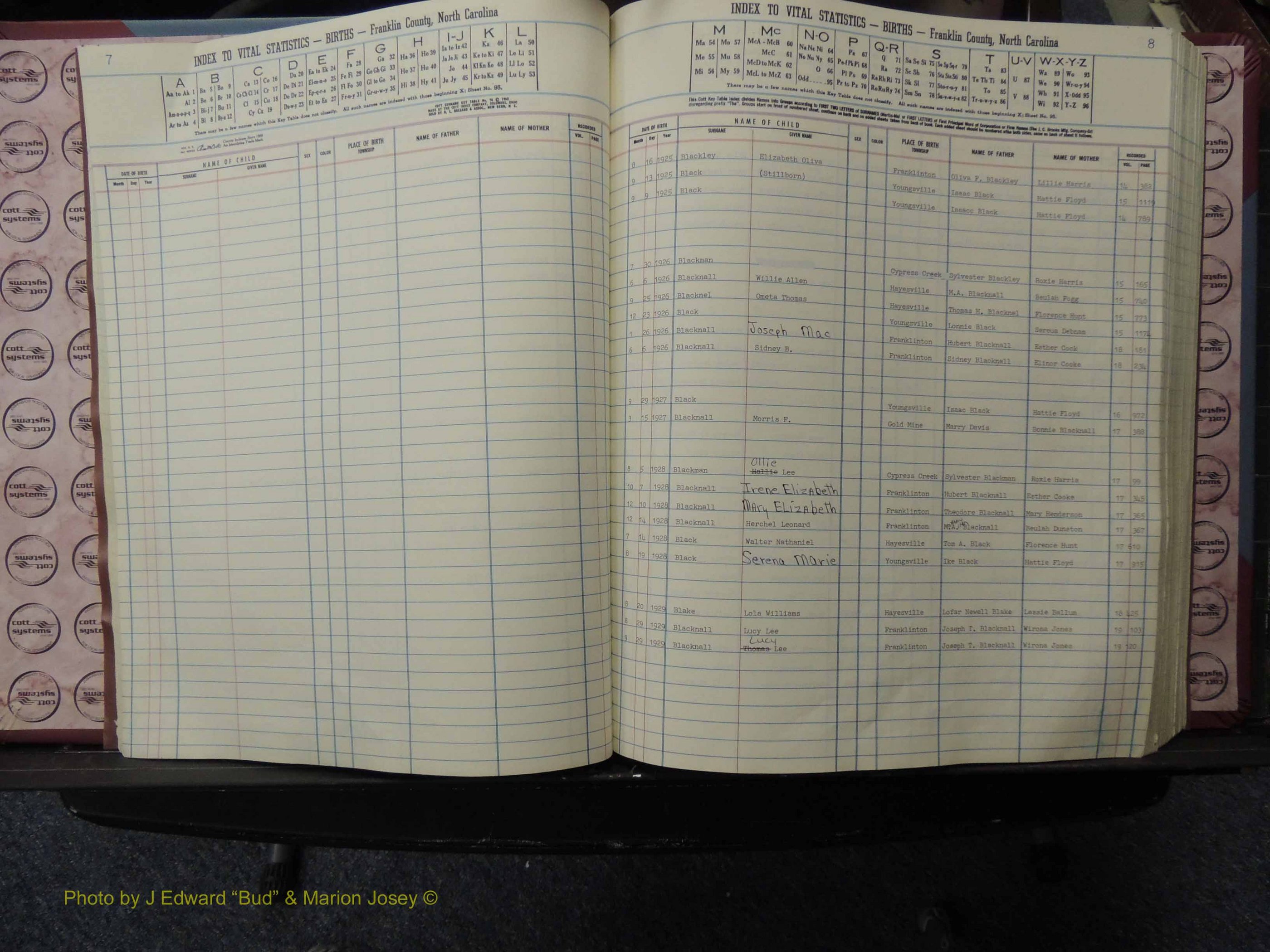 Franklin Co, NC, Births, A-Z, 1925-1942 (124).JPG