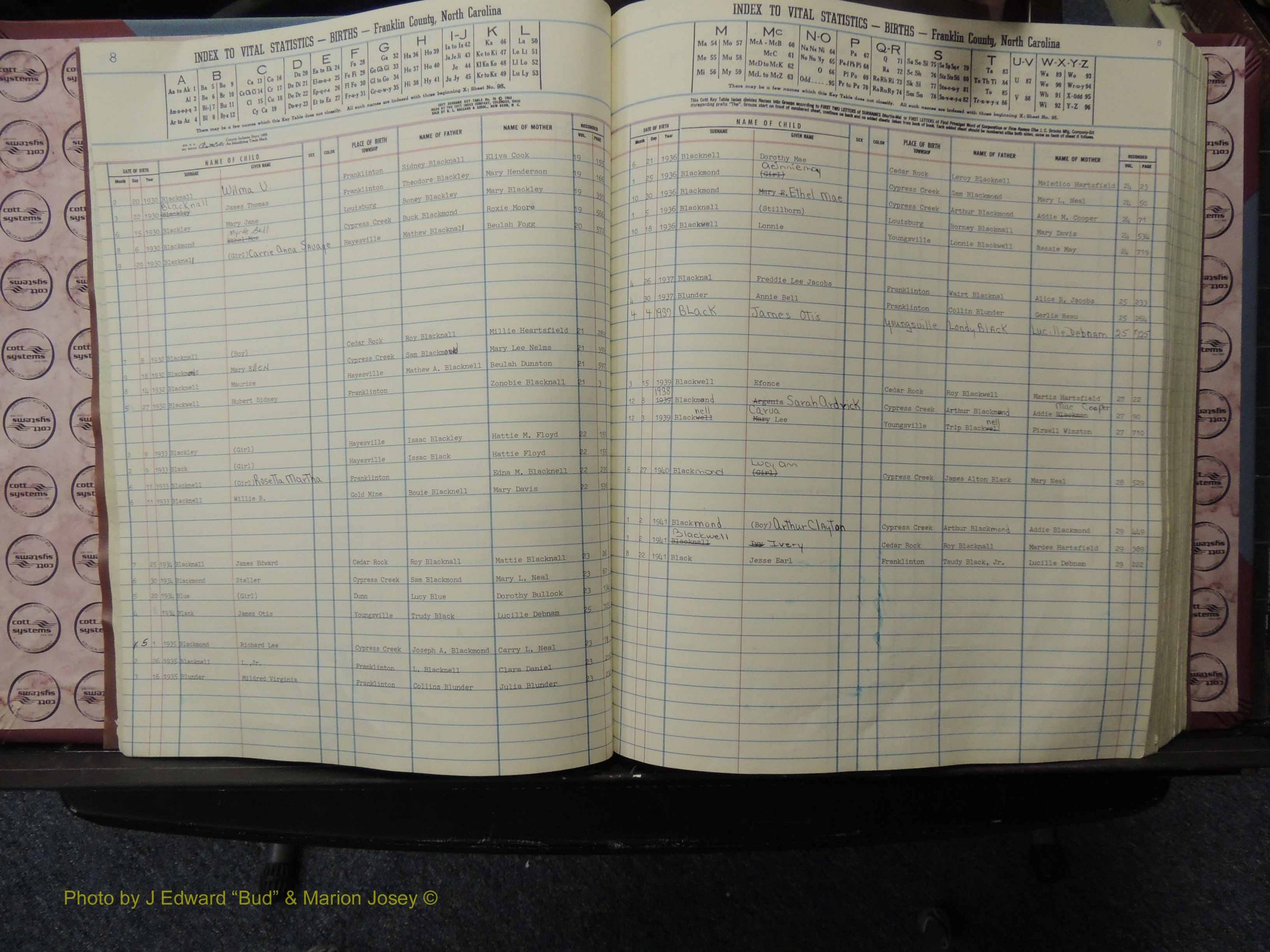 Franklin Co, NC, Births, A-Z, 1925-1942 (125).JPG