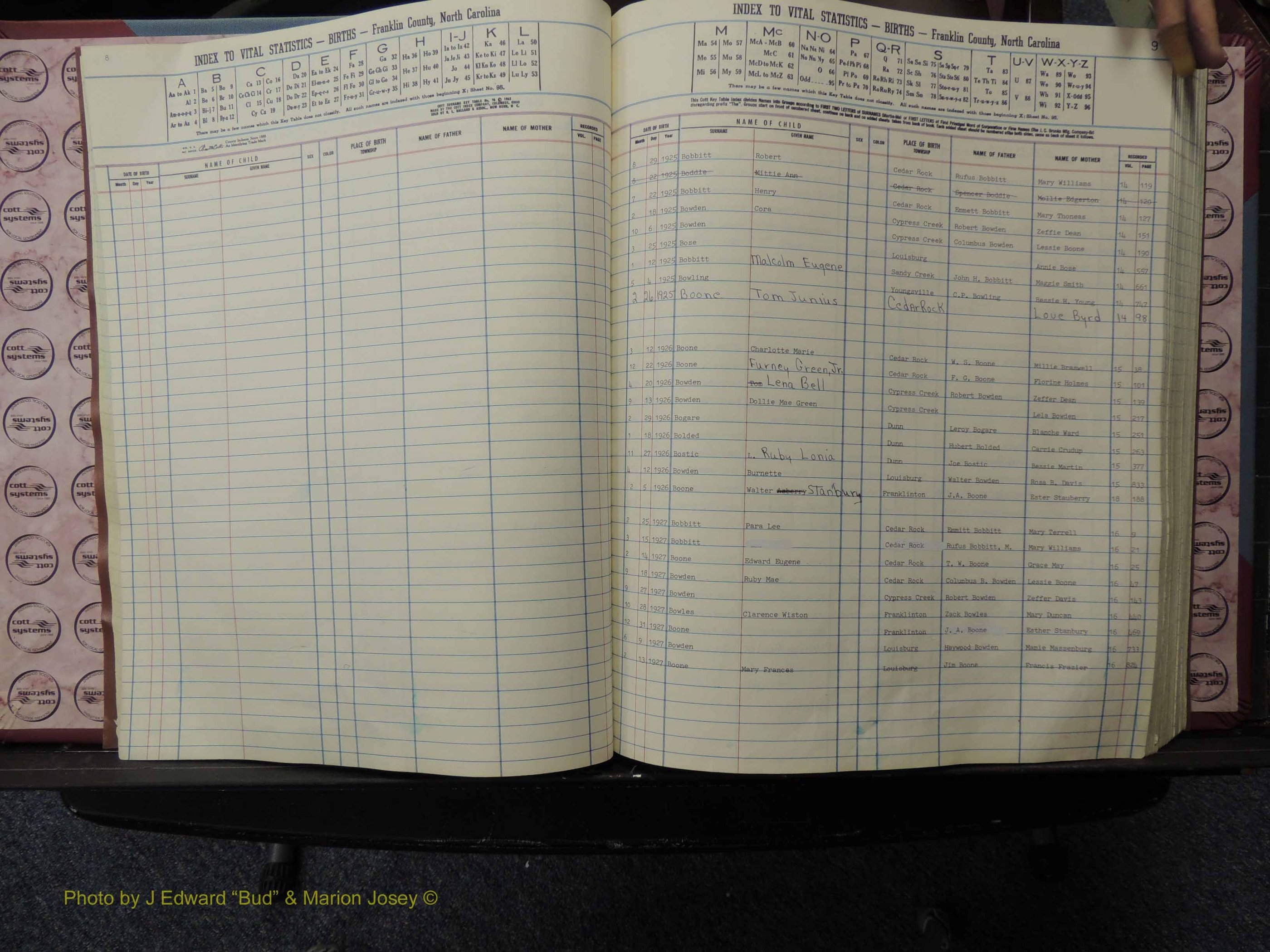 Franklin Co, NC, Births, A-Z, 1925-1942 (126).JPG