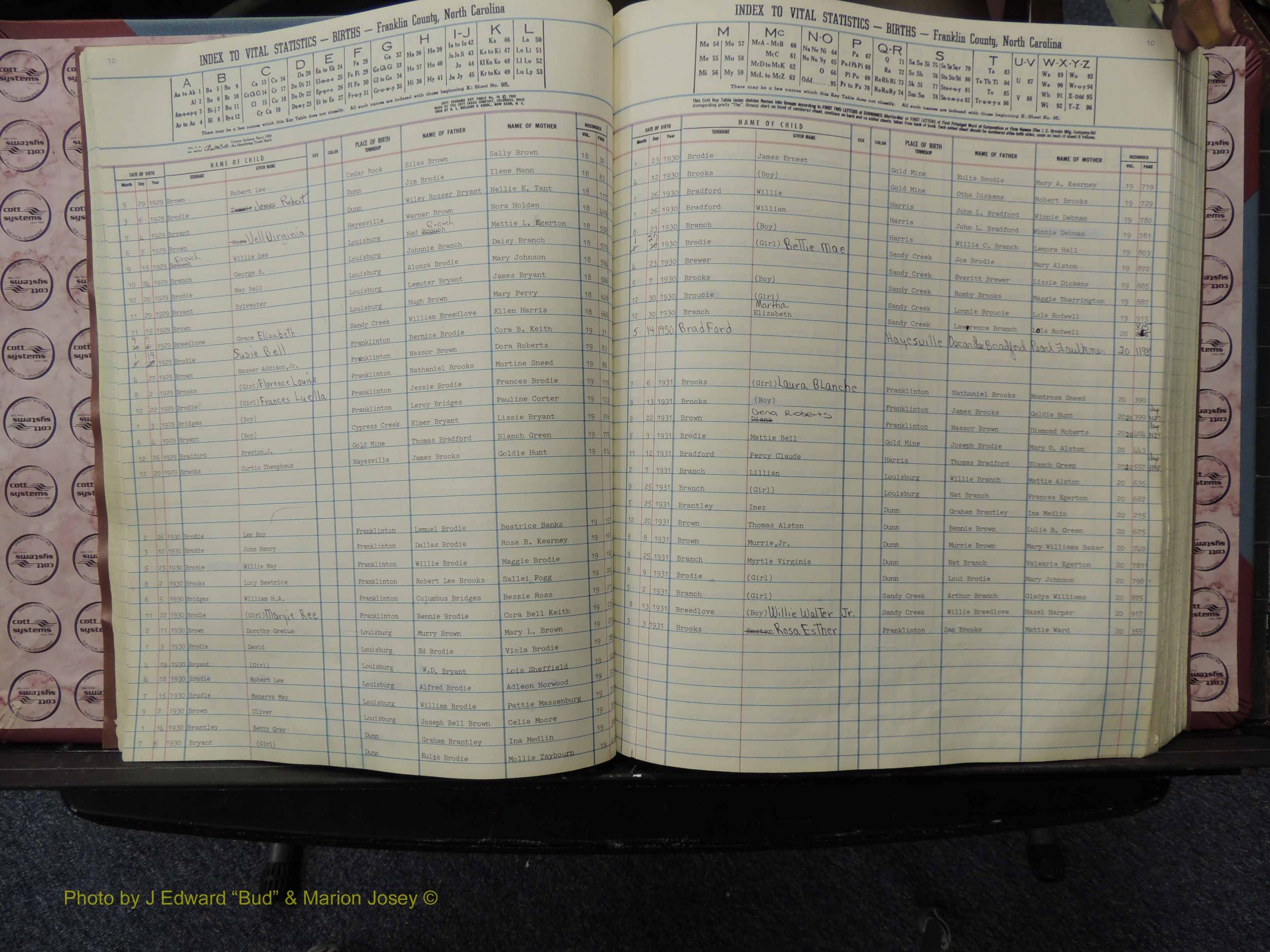 Franklin Co, NC, Births, A-Z, 1925-1942 (131).JPG