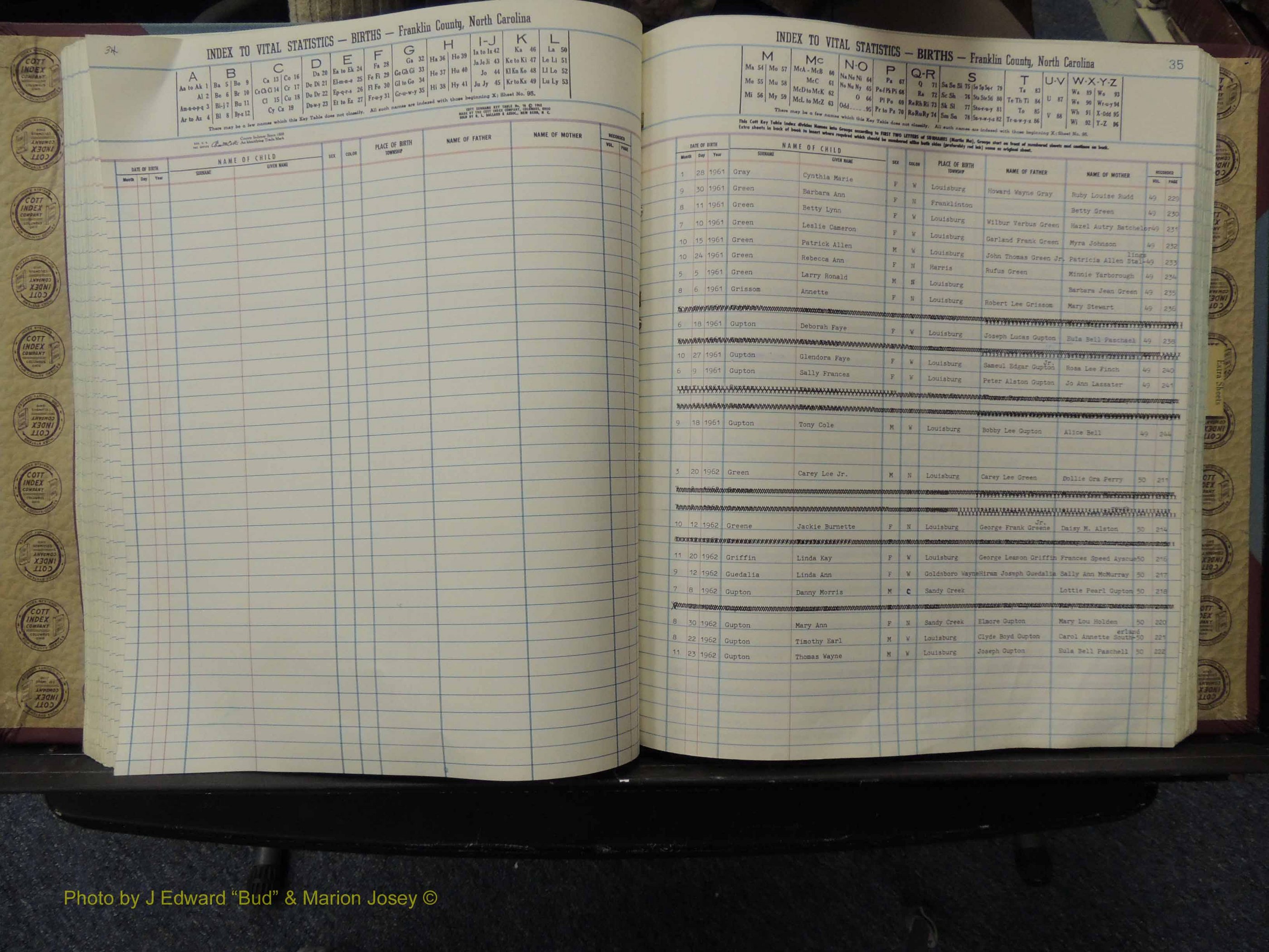 Franklin Co, NC, Births, A-Z, 1961-1981 (174).JPG