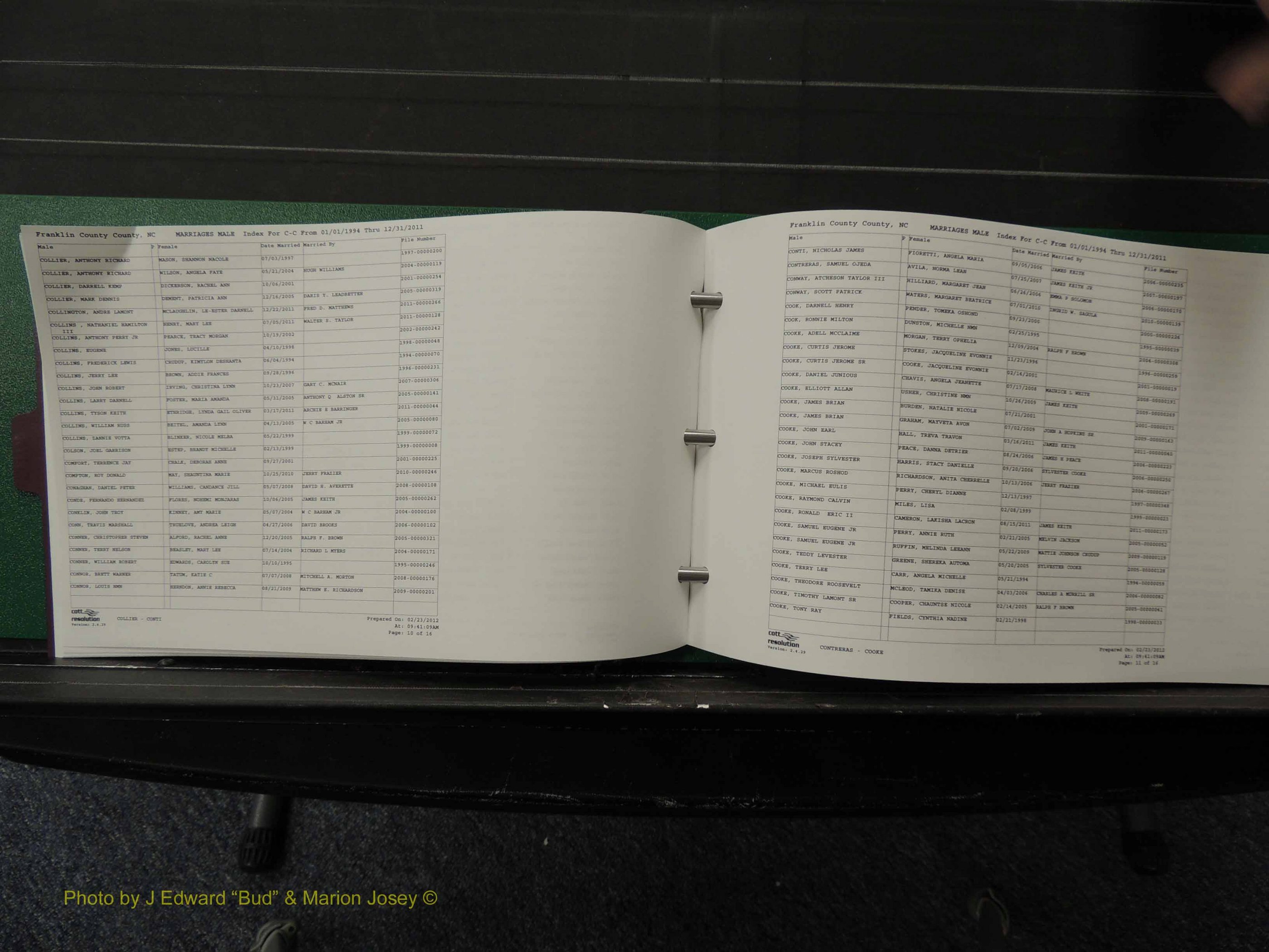 Franklin Co, NC, Marriages, Male Index, A-Z, 1994-2011 (122).JPG