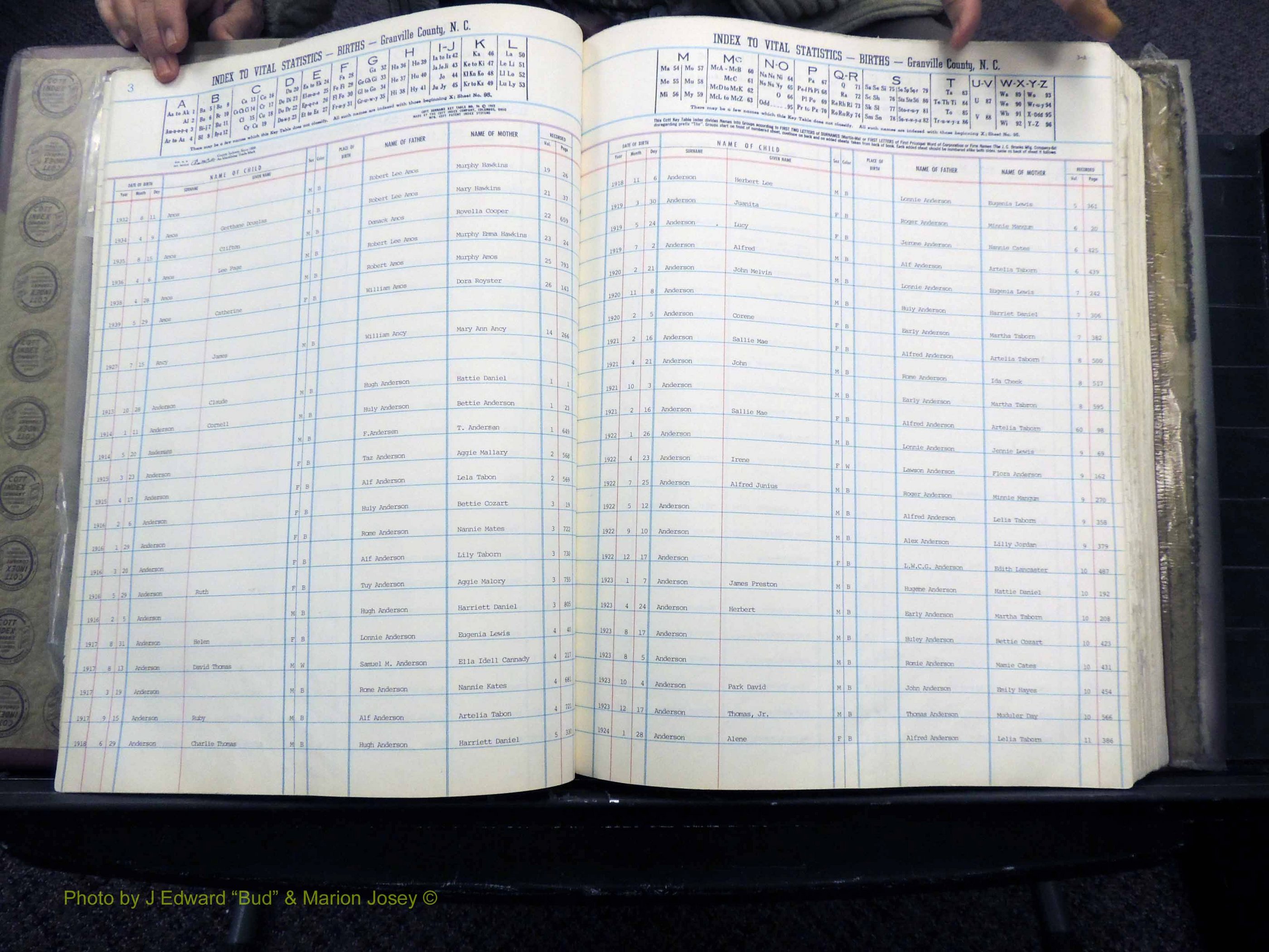 Granville Co, NC, Births, A-L, 1913-1940 (116).JPG