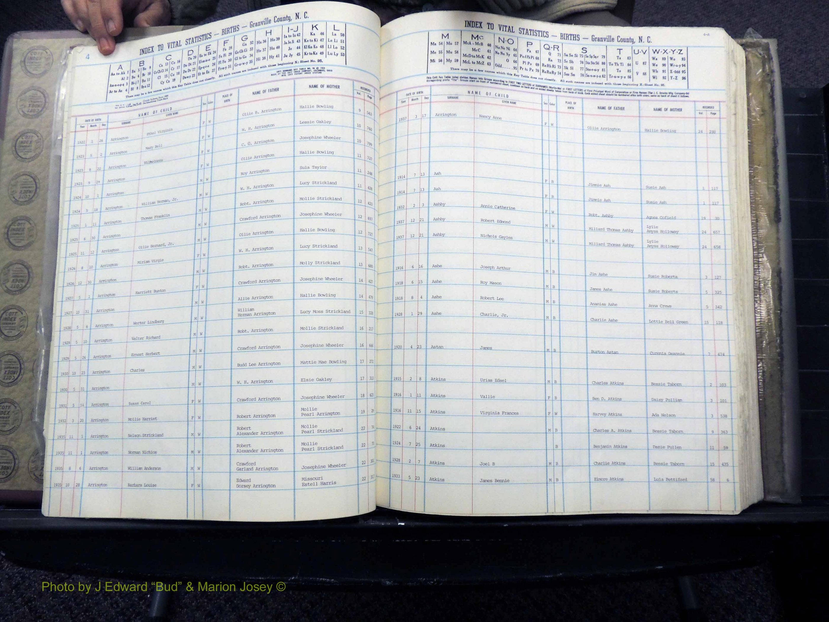 Granville Co, NC, Births, A-L, 1913-1940 (119).JPG