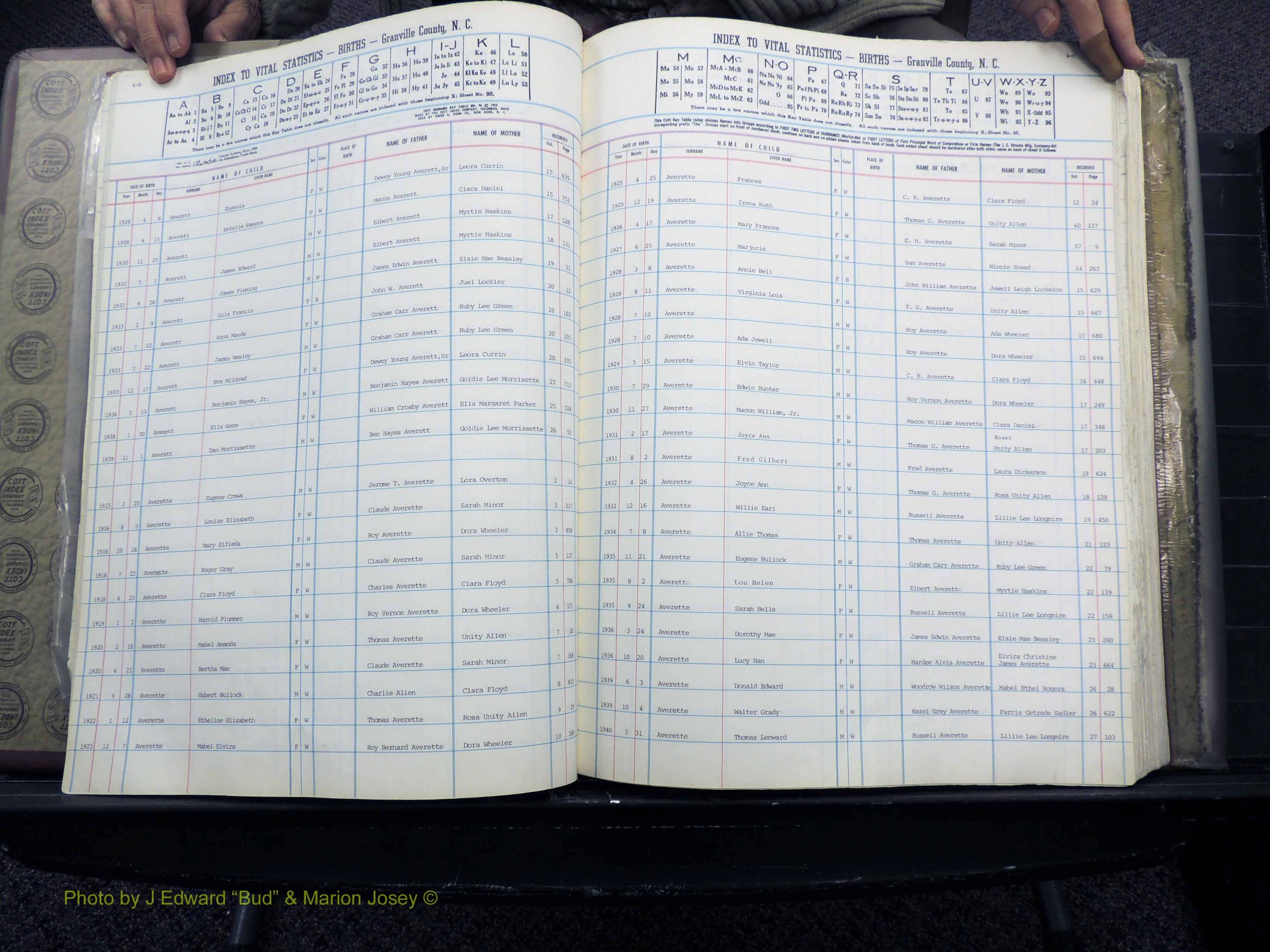 Granville Co, NC, Births, A-L, 1913-1940 (121).JPG