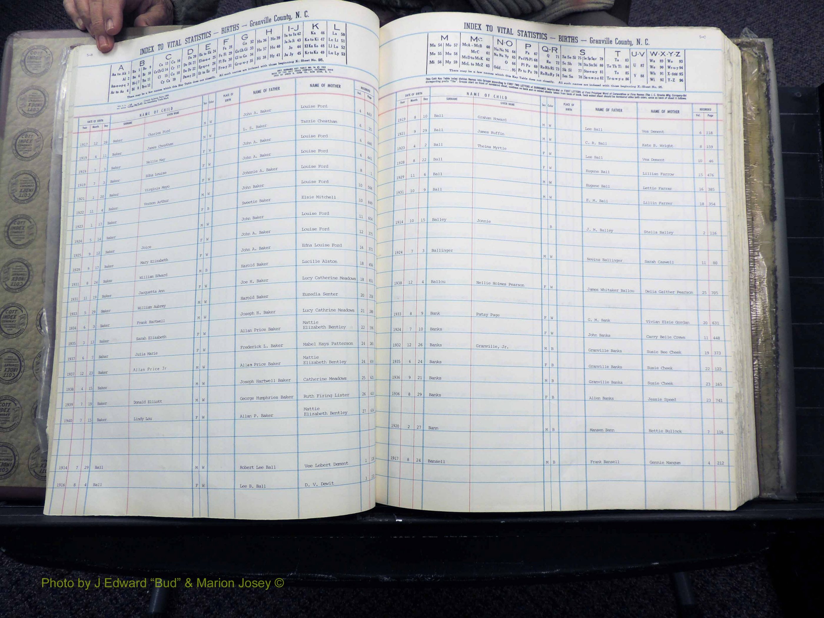 Granville Co, NC, Births, A-L, 1913-1940 (125).JPG