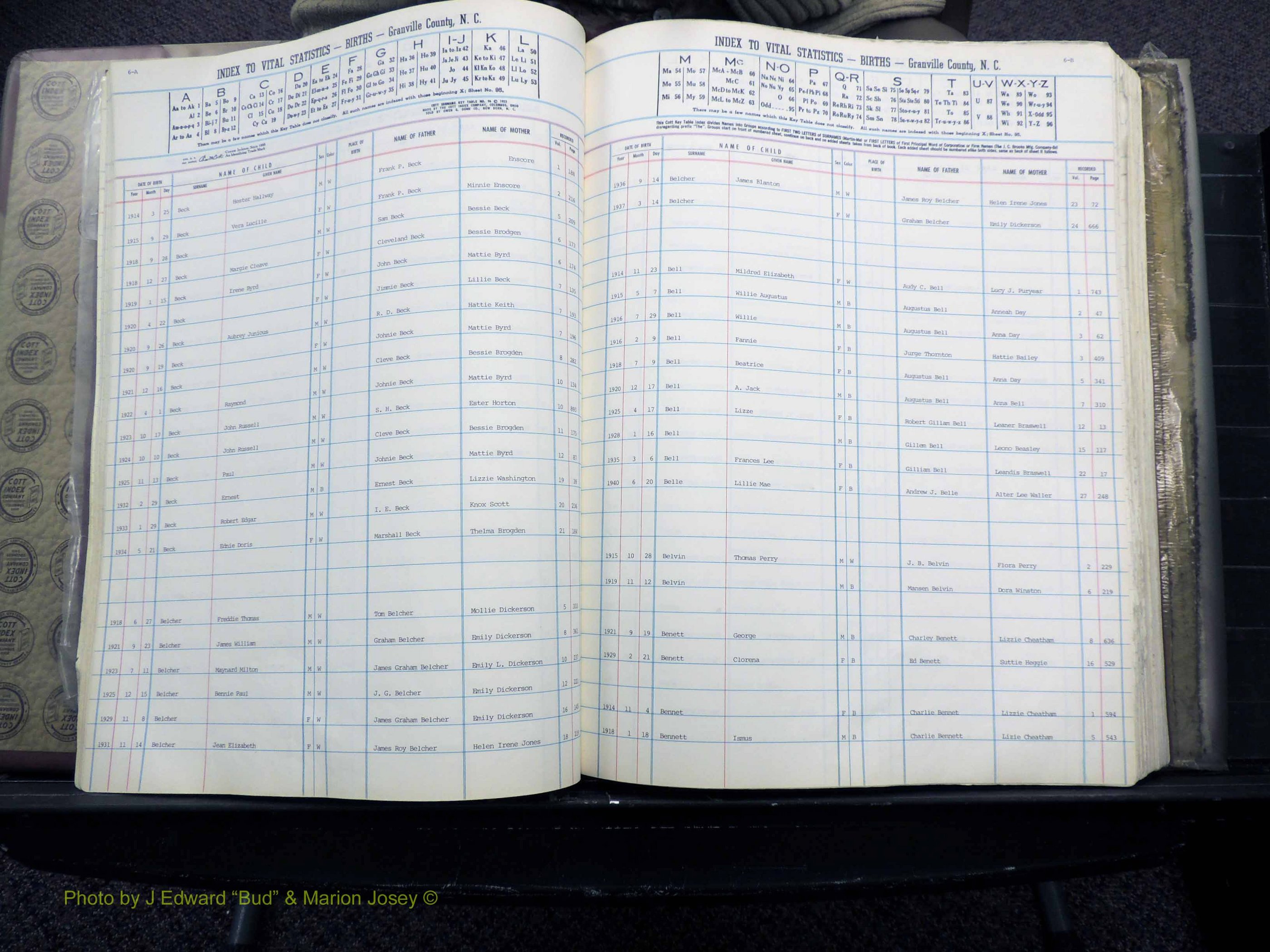 Granville Co, NC, Births, A-L, 1913-1940 (132).JPG