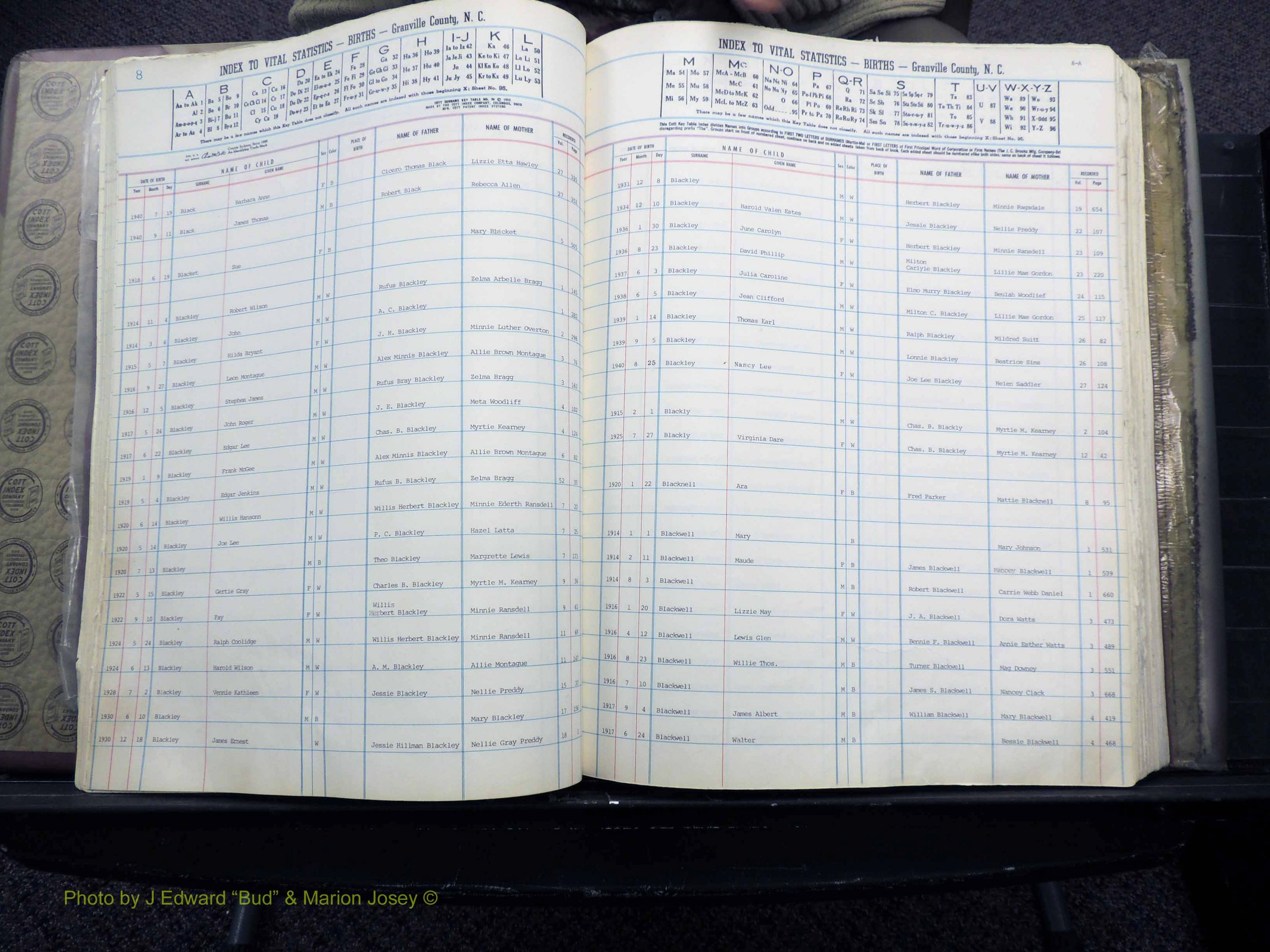 Granville Co, NC, Births, A-L, 1913-1940 (136).JPG