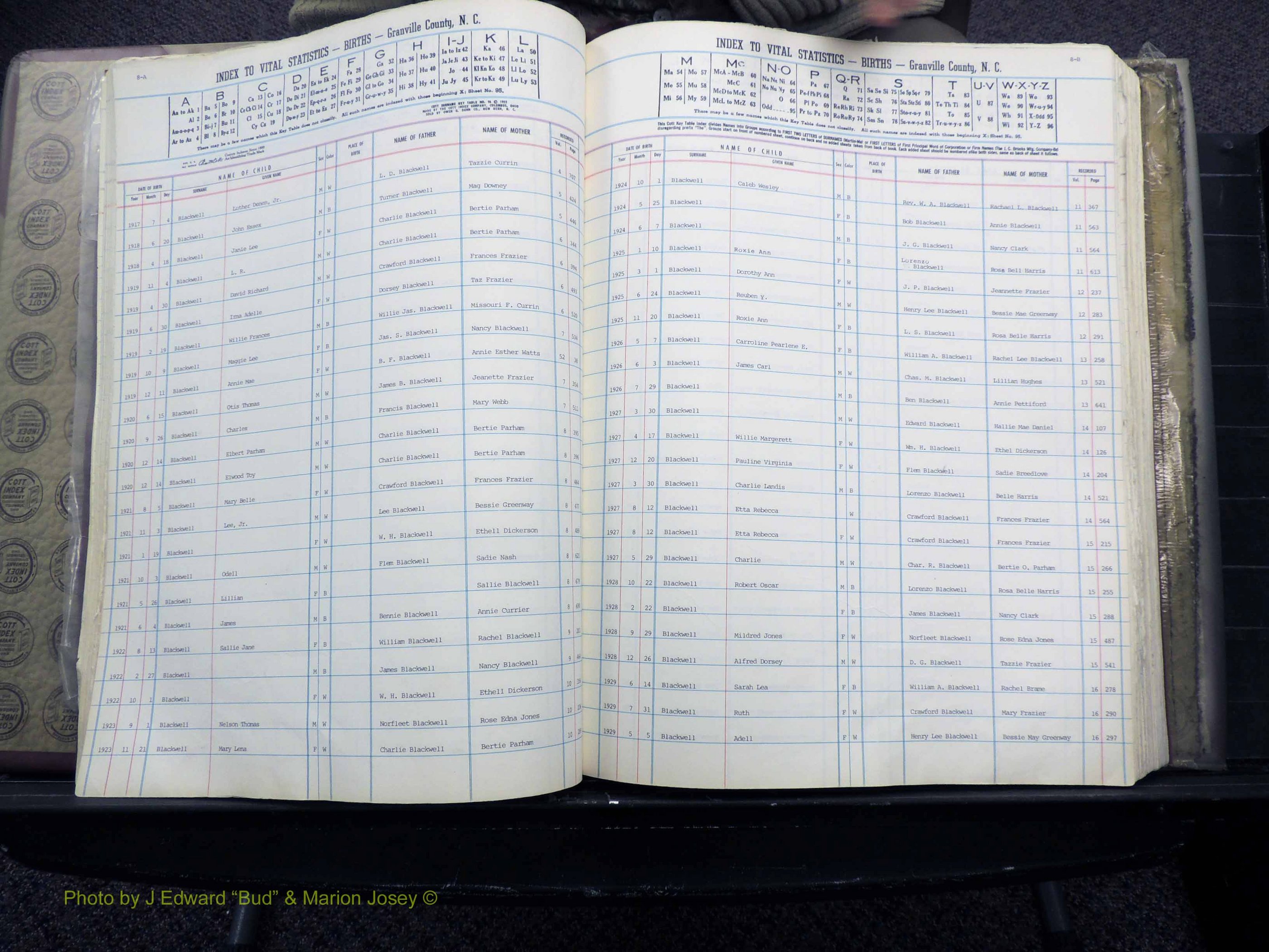 Granville Co, NC, Births, A-L, 1913-1940 (137).JPG