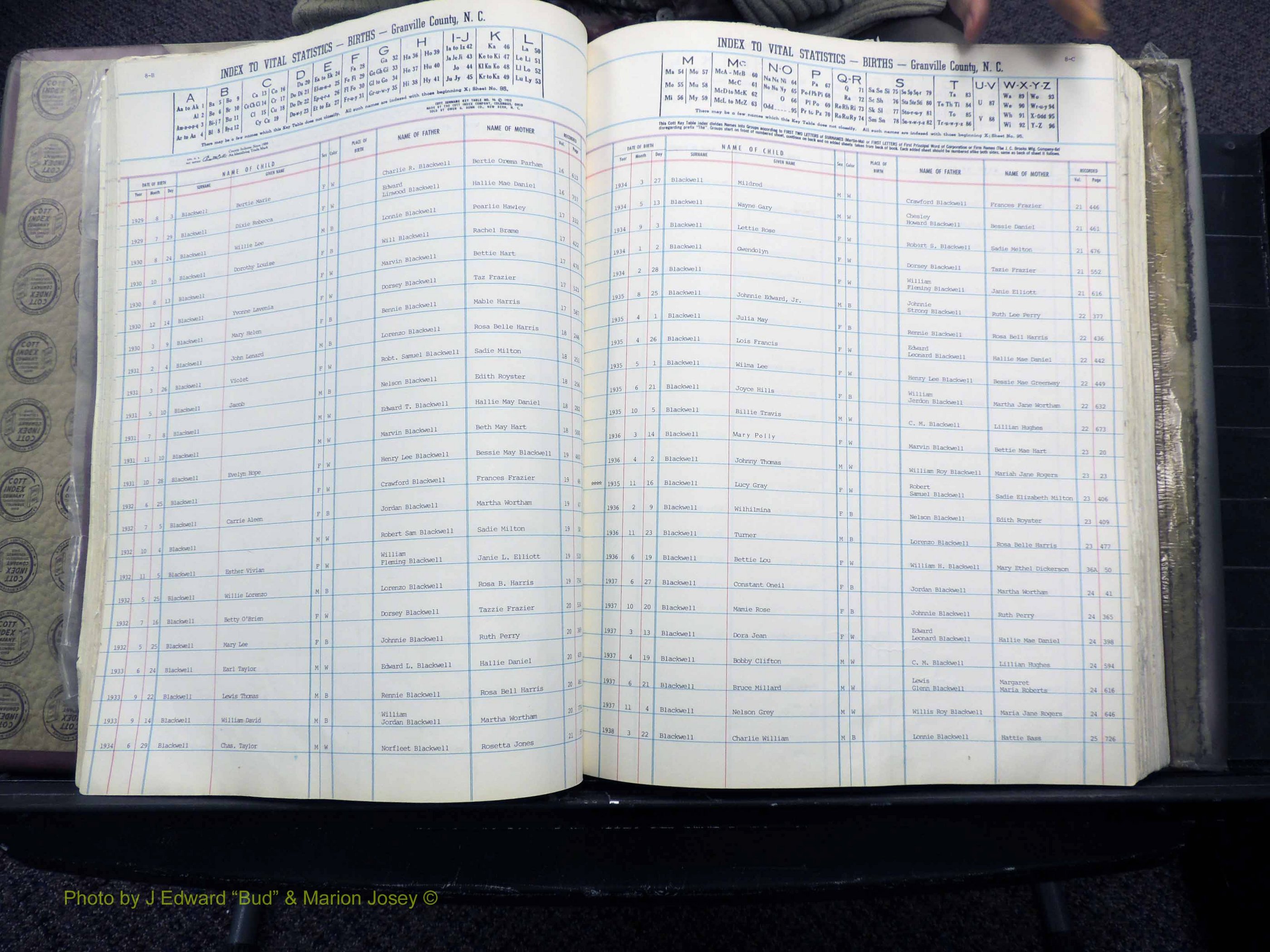 Granville Co, NC, Births, A-L, 1913-1940 (138).JPG