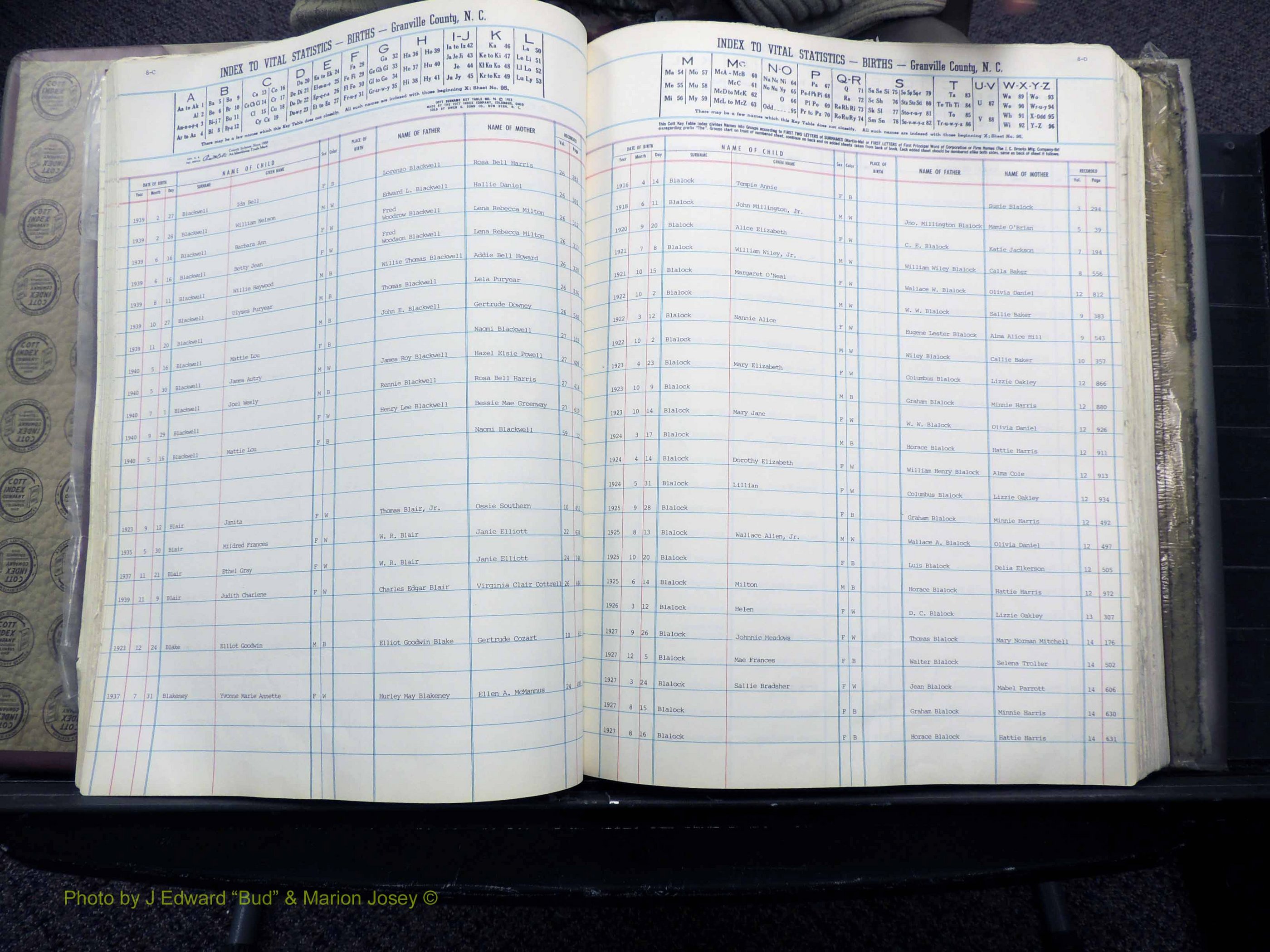 Granville Co, NC, Births, A-L, 1913-1940 (139).JPG