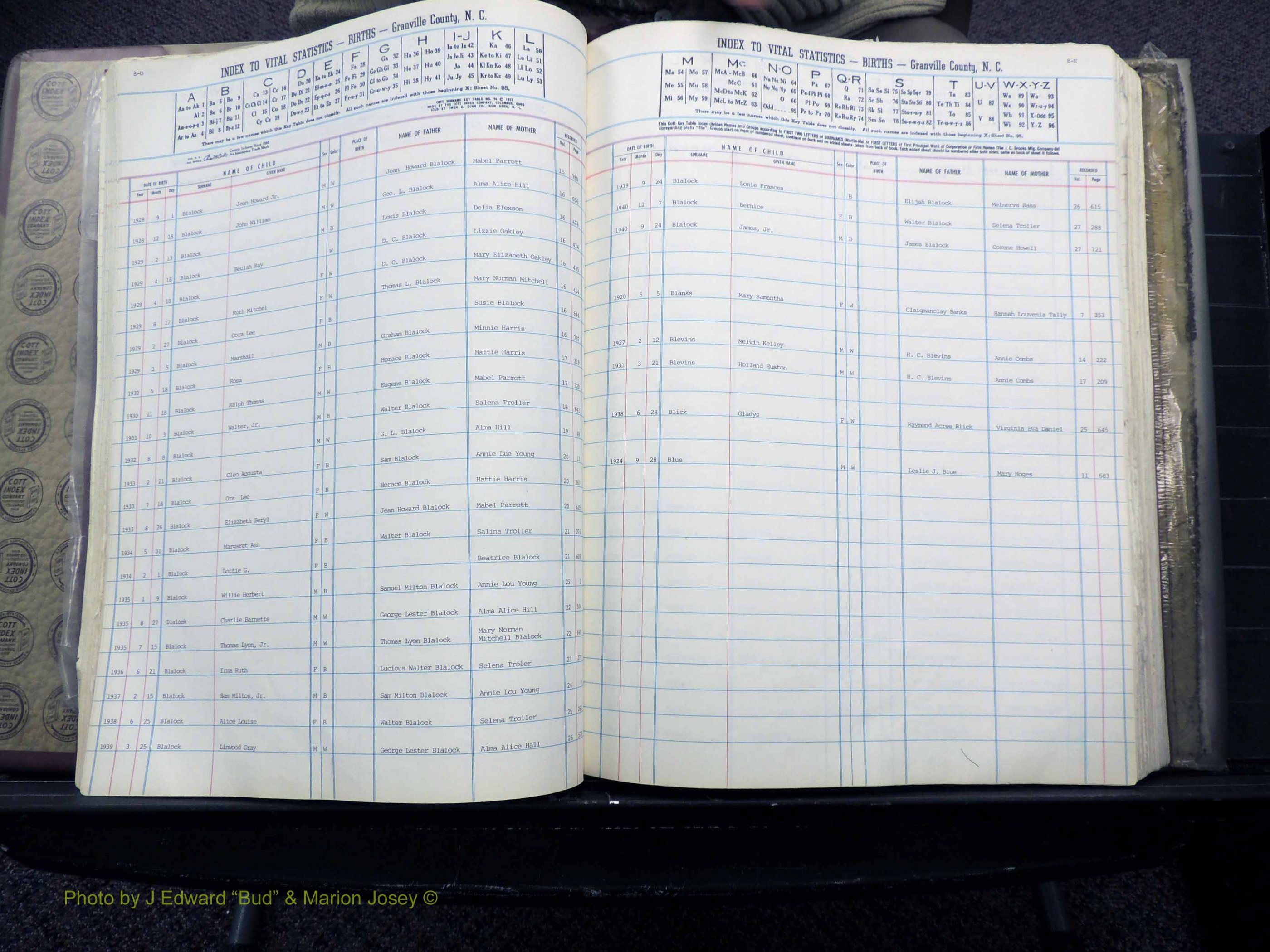 Granville Co, NC, Births, A-L, 1913-1940 (140).JPG