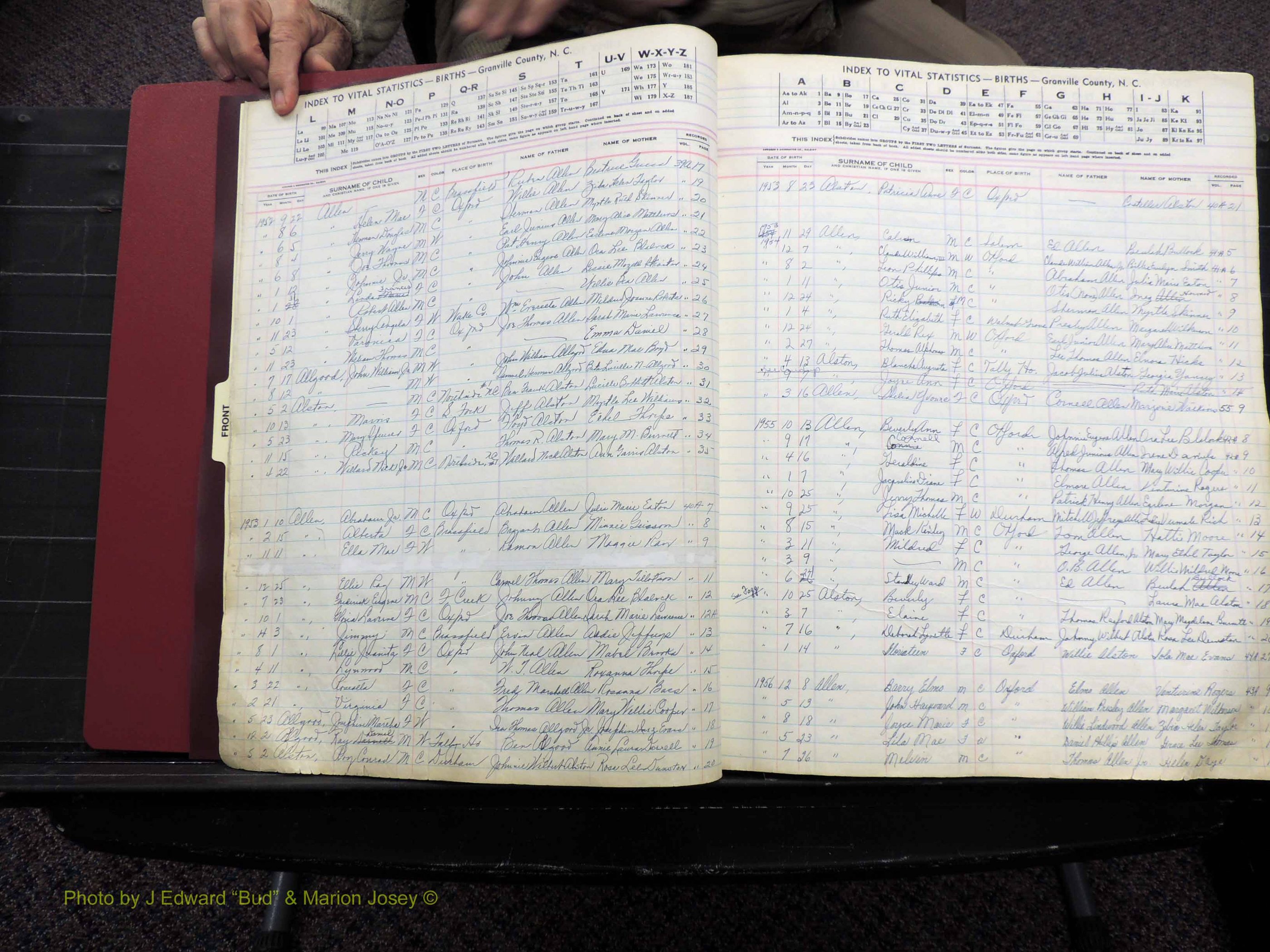 Granville Co, NC, Births, A-Z, 1941-1967 (109).JPG