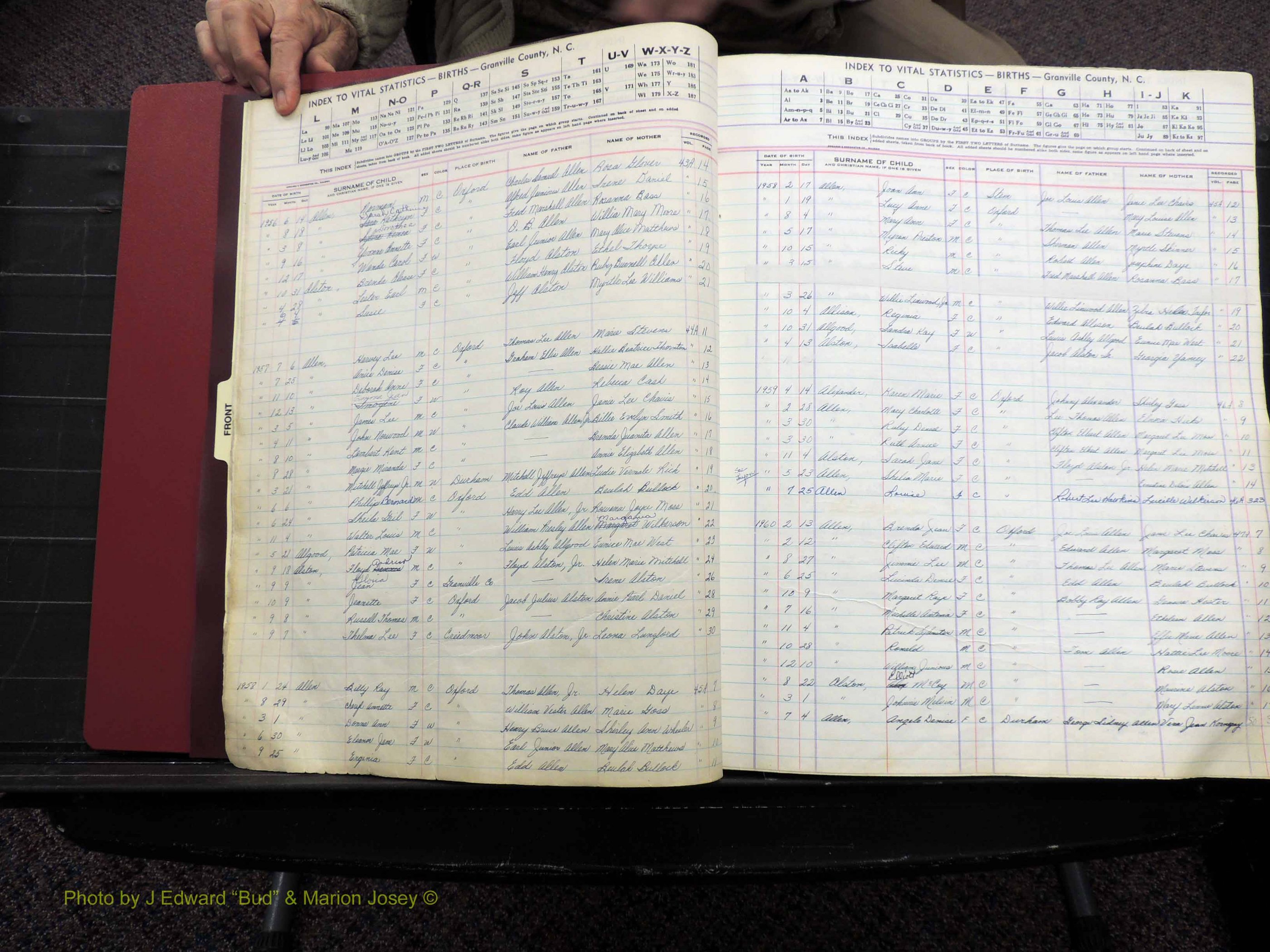 Granville Co, NC, Births, A-Z, 1941-1967 (110).JPG