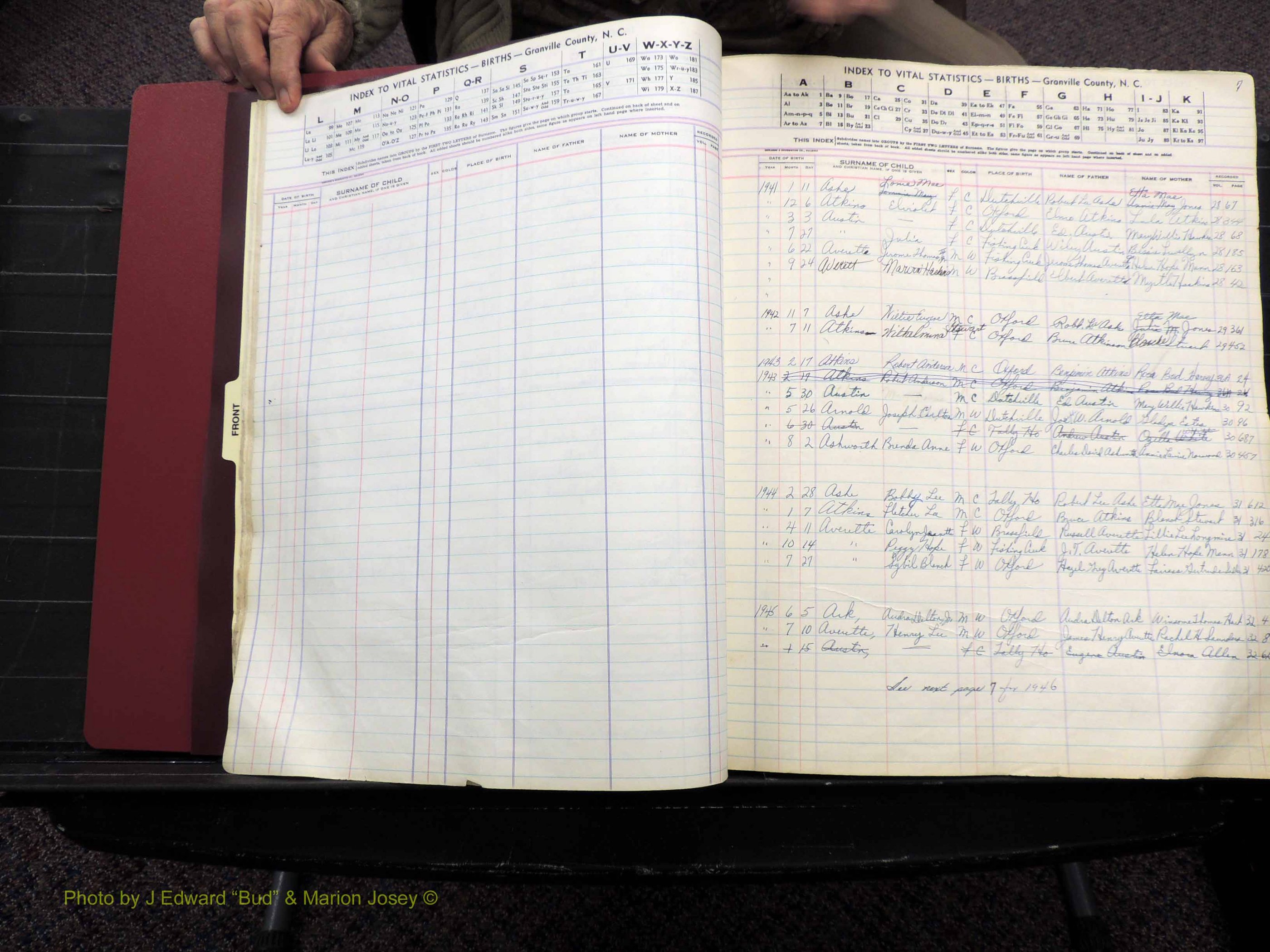 Granville Co, NC, Births, A-Z, 1941-1967 (115).JPG