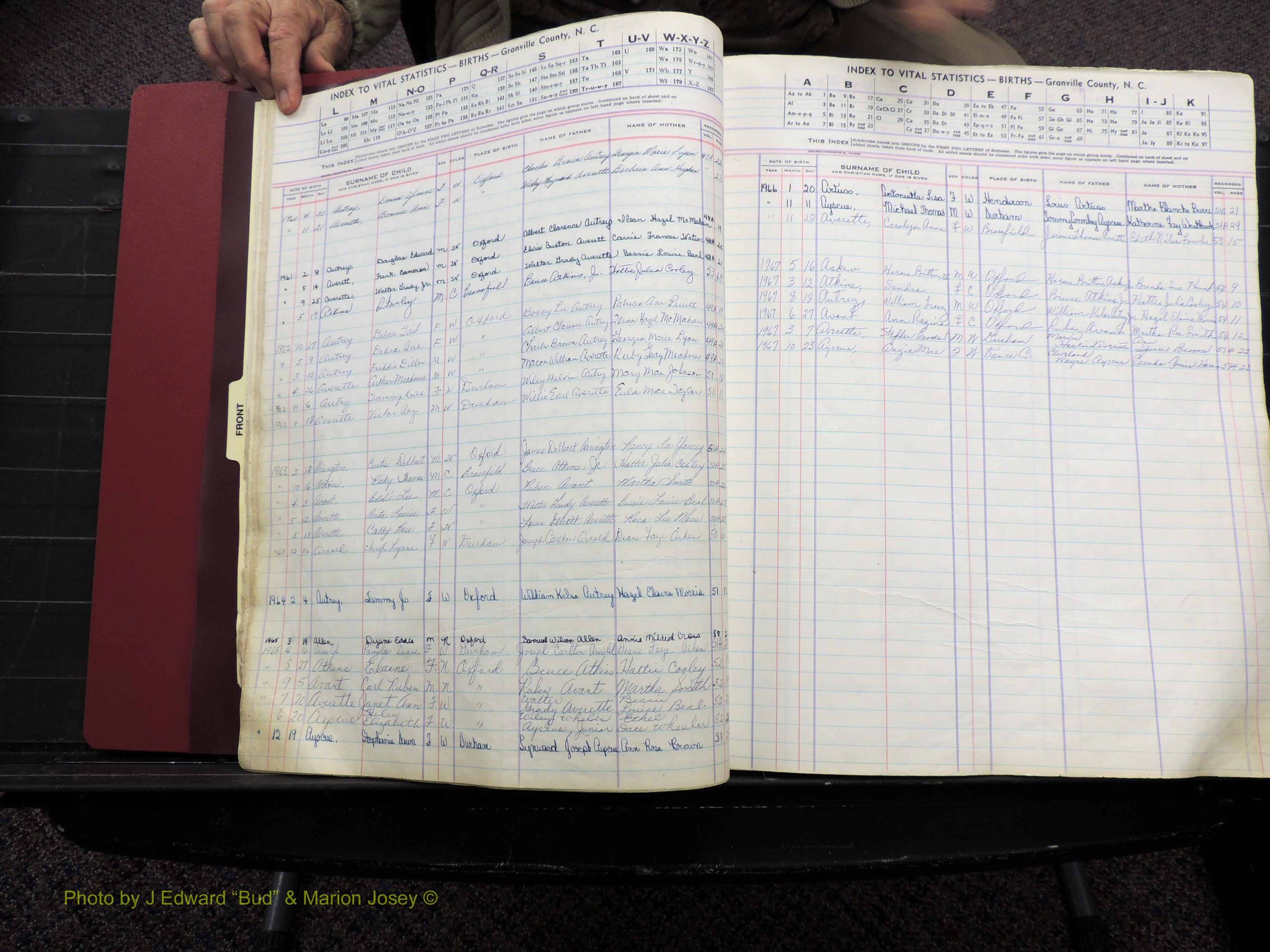 Granville Co, NC, Births, A-Z, 1941-1967 (118).JPG