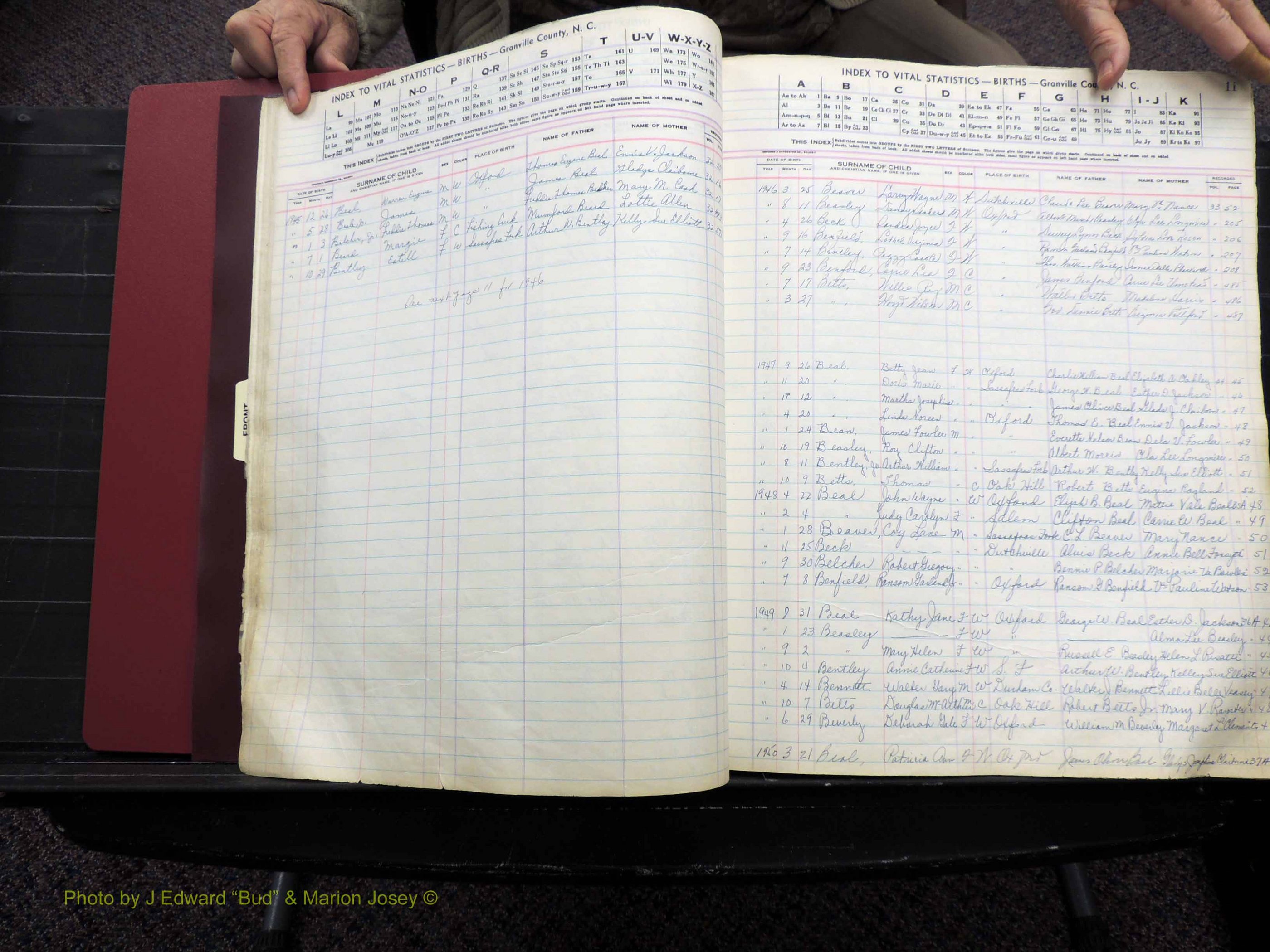 Granville Co, NC, Births, A-Z, 1941-1967 (127).JPG