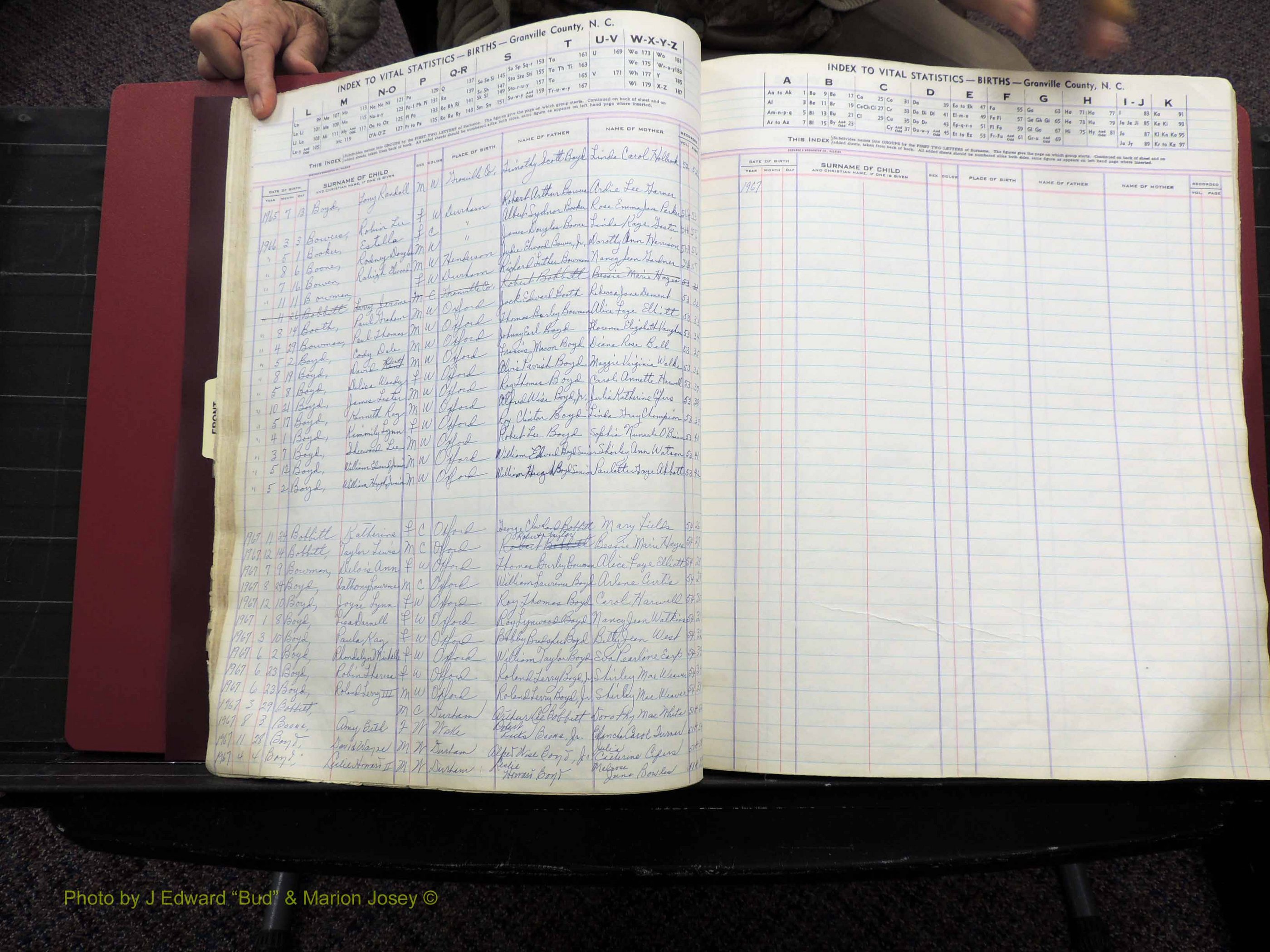 Granville Co, NC, Births, A-Z, 1941-1967 (140).JPG