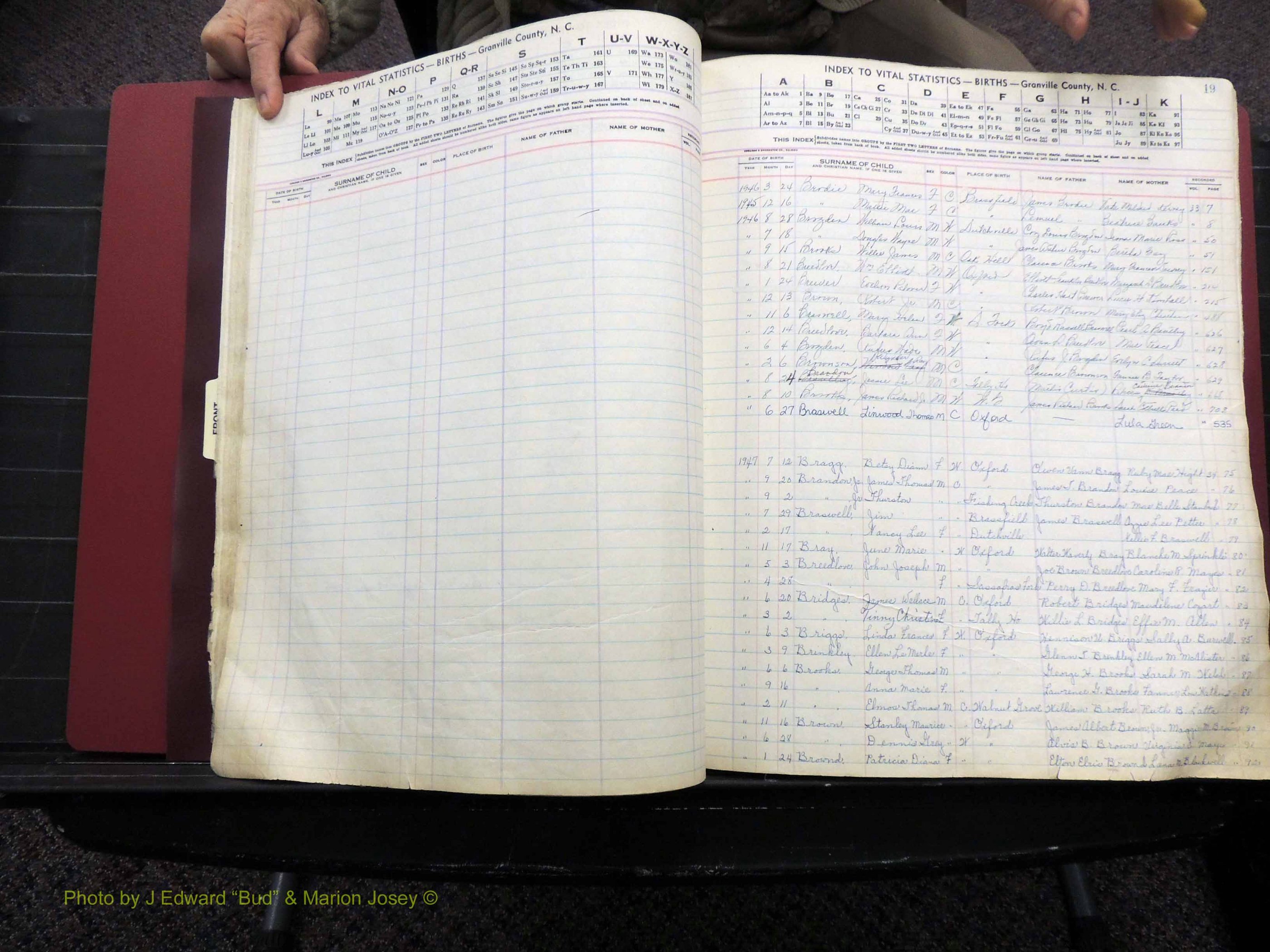 Granville Co, NC, Births, A-Z, 1941-1967 (143).JPG