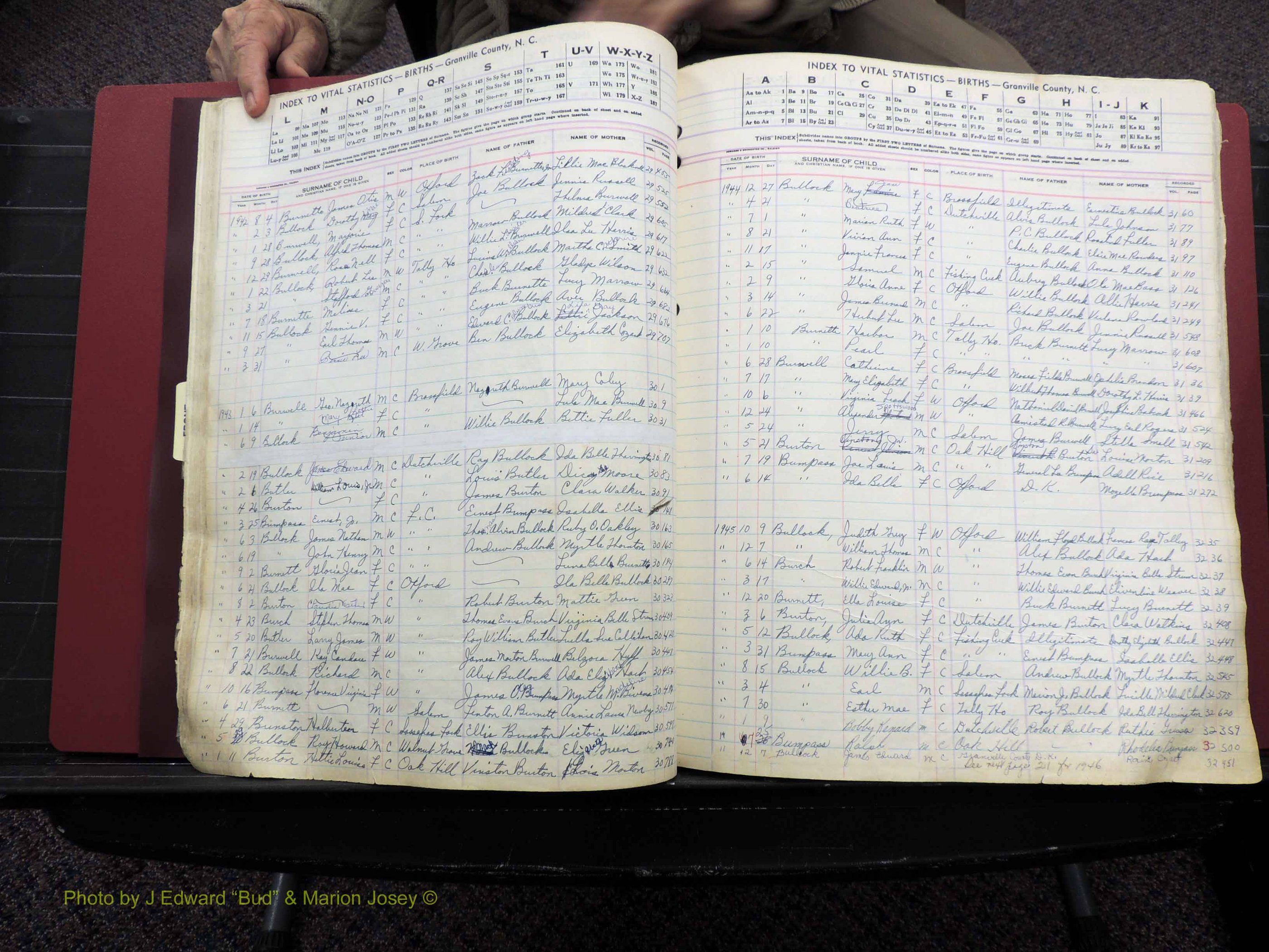 Granville Co, NC, Births, A-Z, 1941-1967 (152).JPG