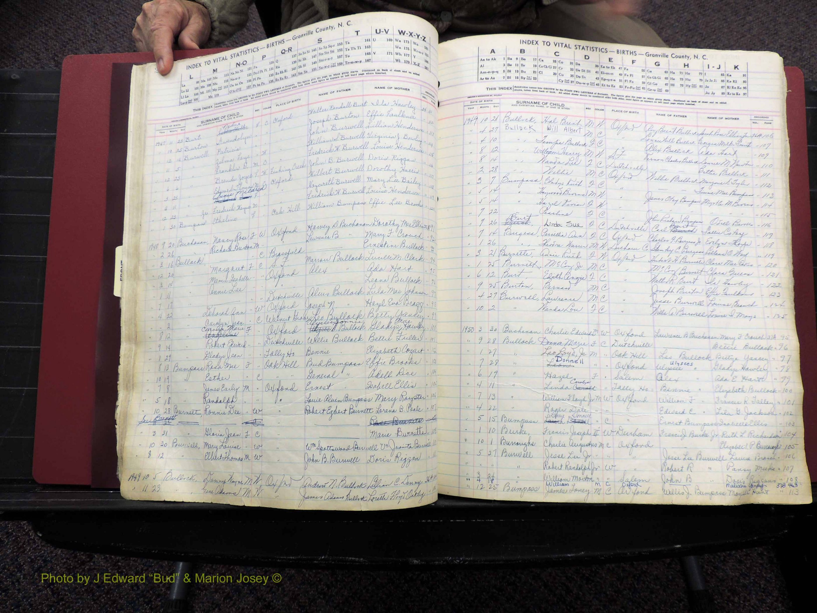 Granville Co, NC, Births, A-Z, 1941-1967 (154).JPG