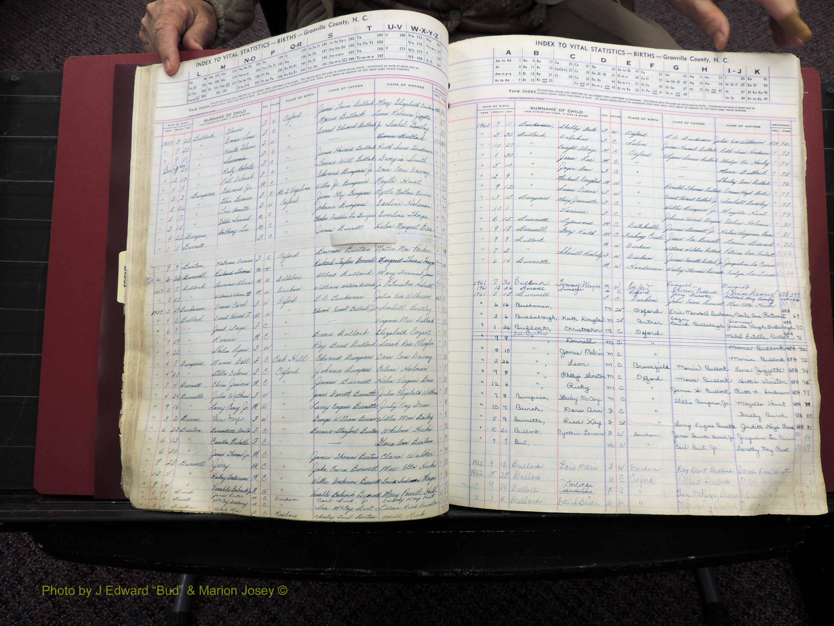 Granville Co, NC, Births, A-Z, 1941-1967 (157).JPG