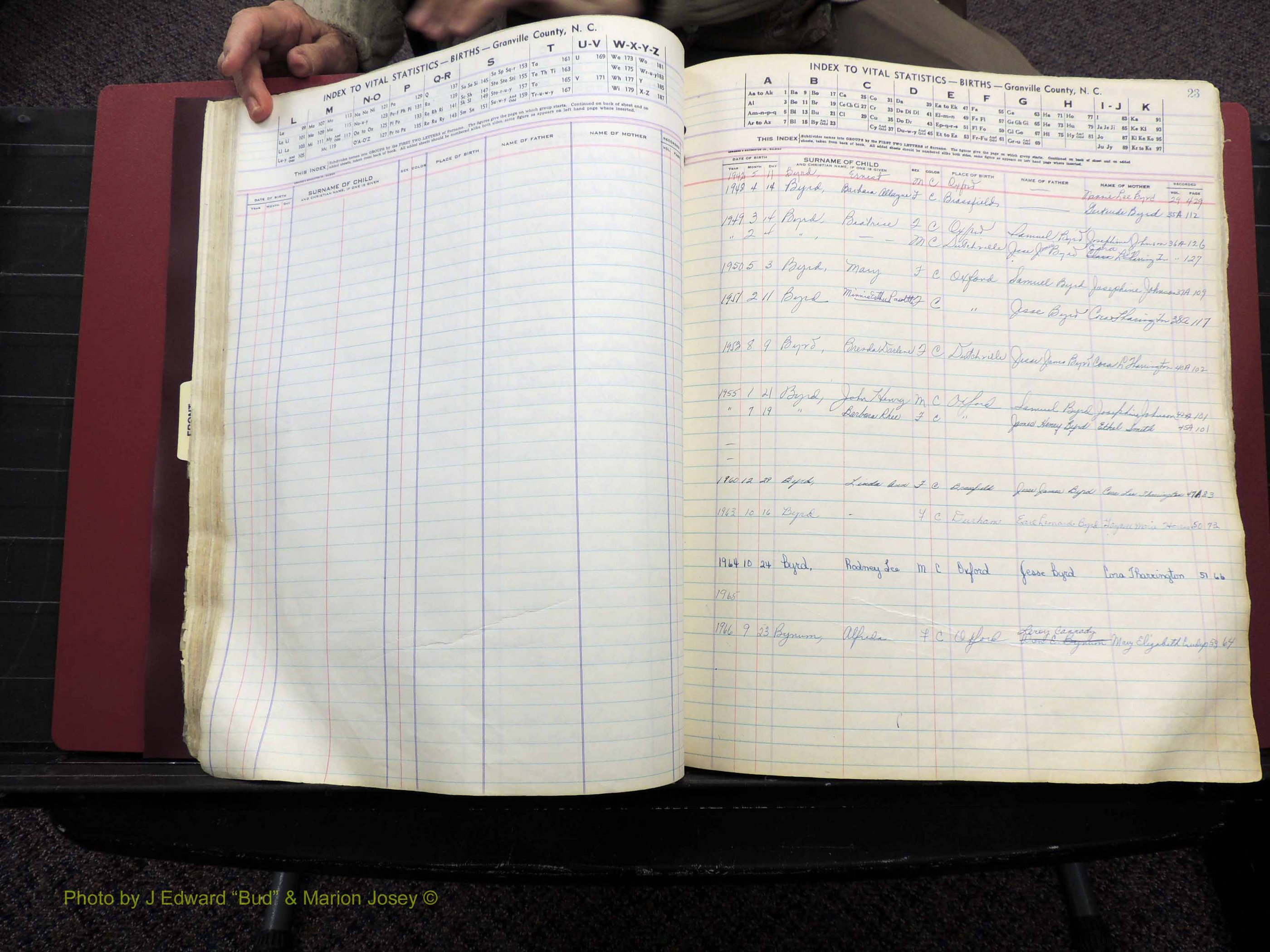 Granville Co, NC, Births, A-Z, 1941-1967 (160).JPG