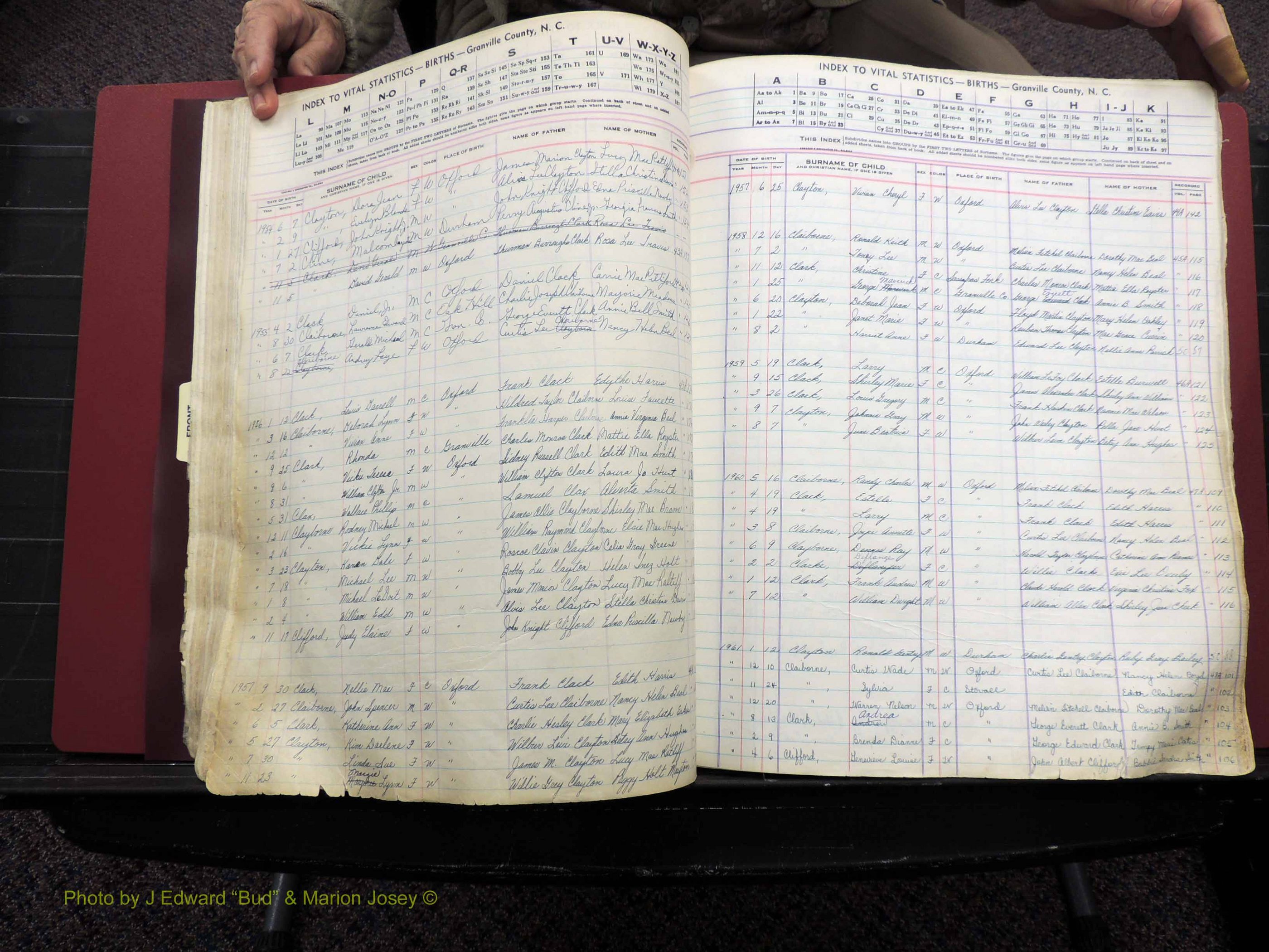 Granville Co, NC, Births, A-Z, 1941-1967 (177).JPG