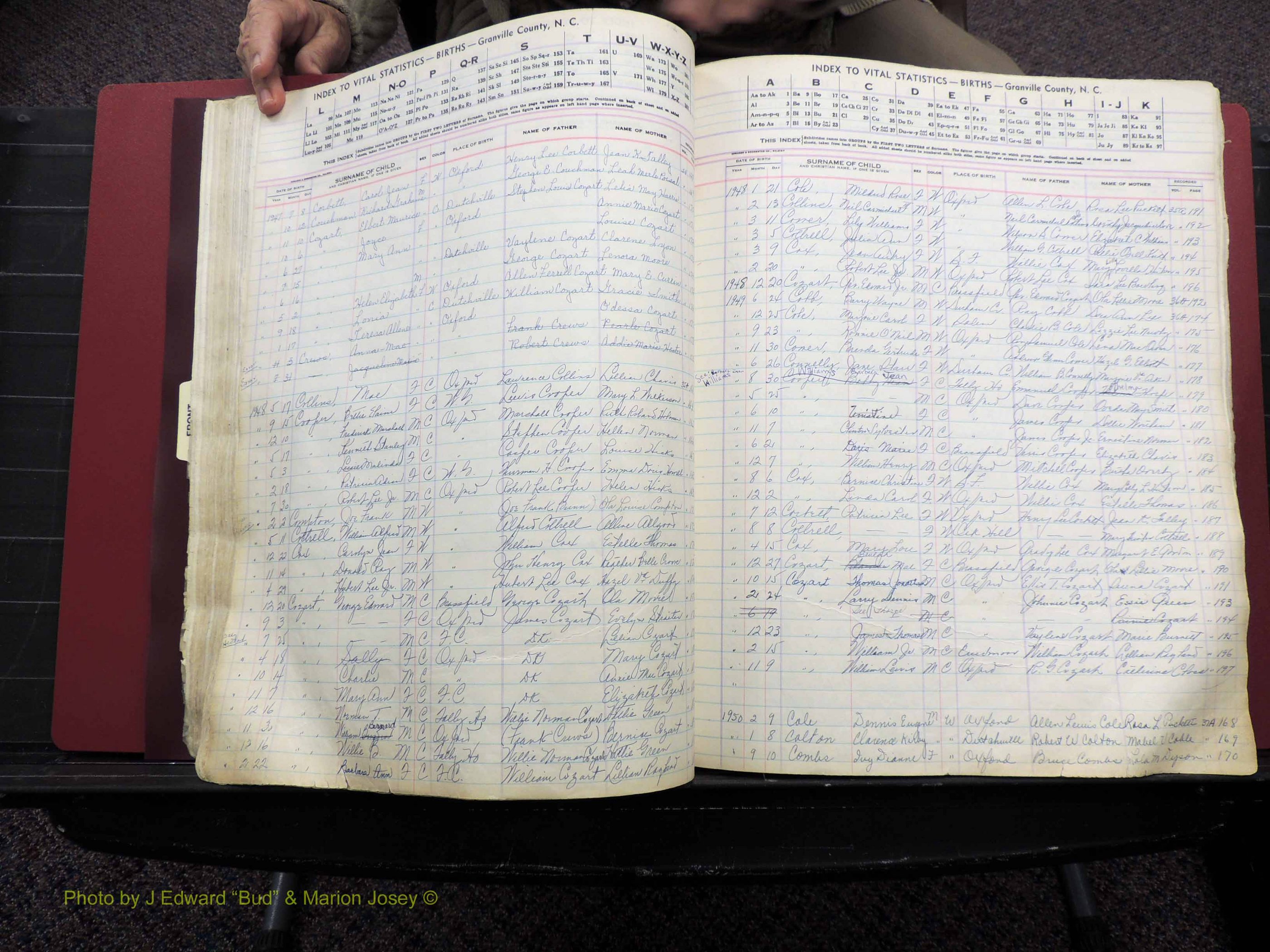 Granville Co, NC, Births, A-Z, 1941-1967 (182).JPG