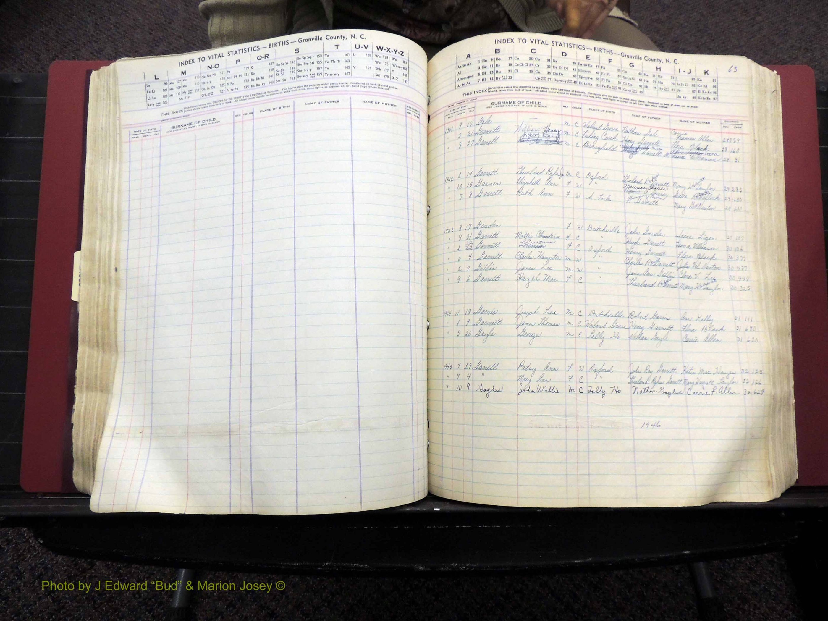 Granville Co, NC, Births, A-Z, 1941-1967 (250).JPG