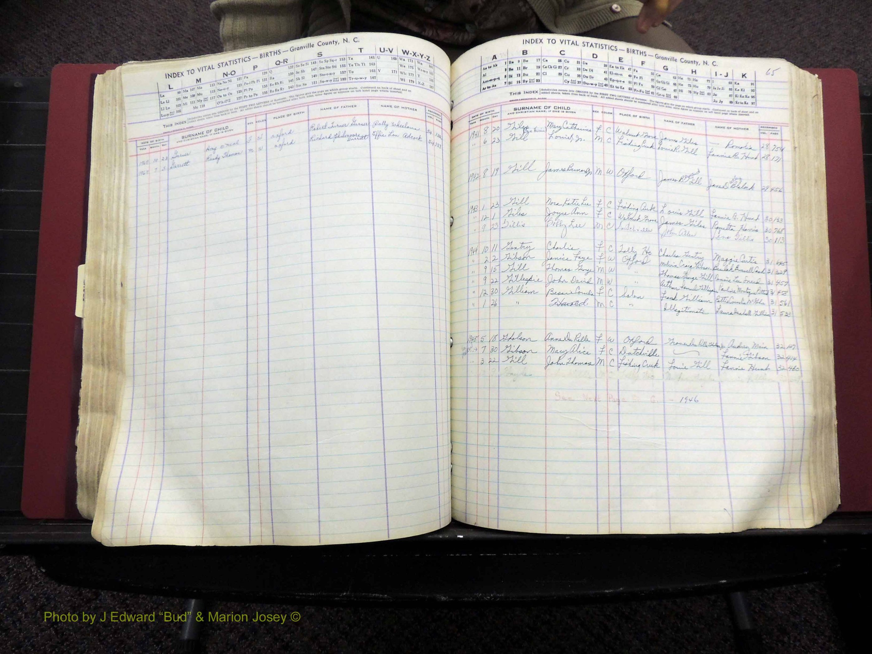 Granville Co, NC, Births, A-Z, 1941-1967 (253).JPG