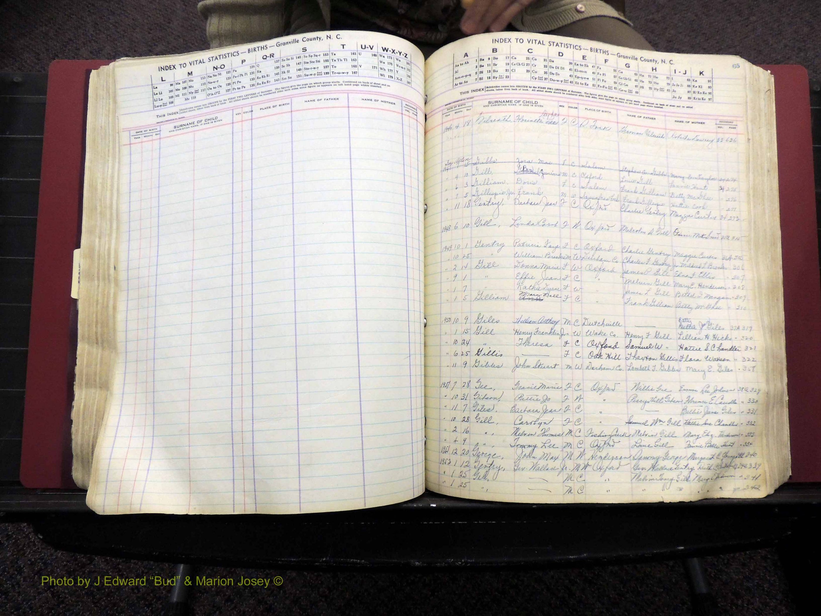 Granville Co, NC, Births, A-Z, 1941-1967 (254).JPG