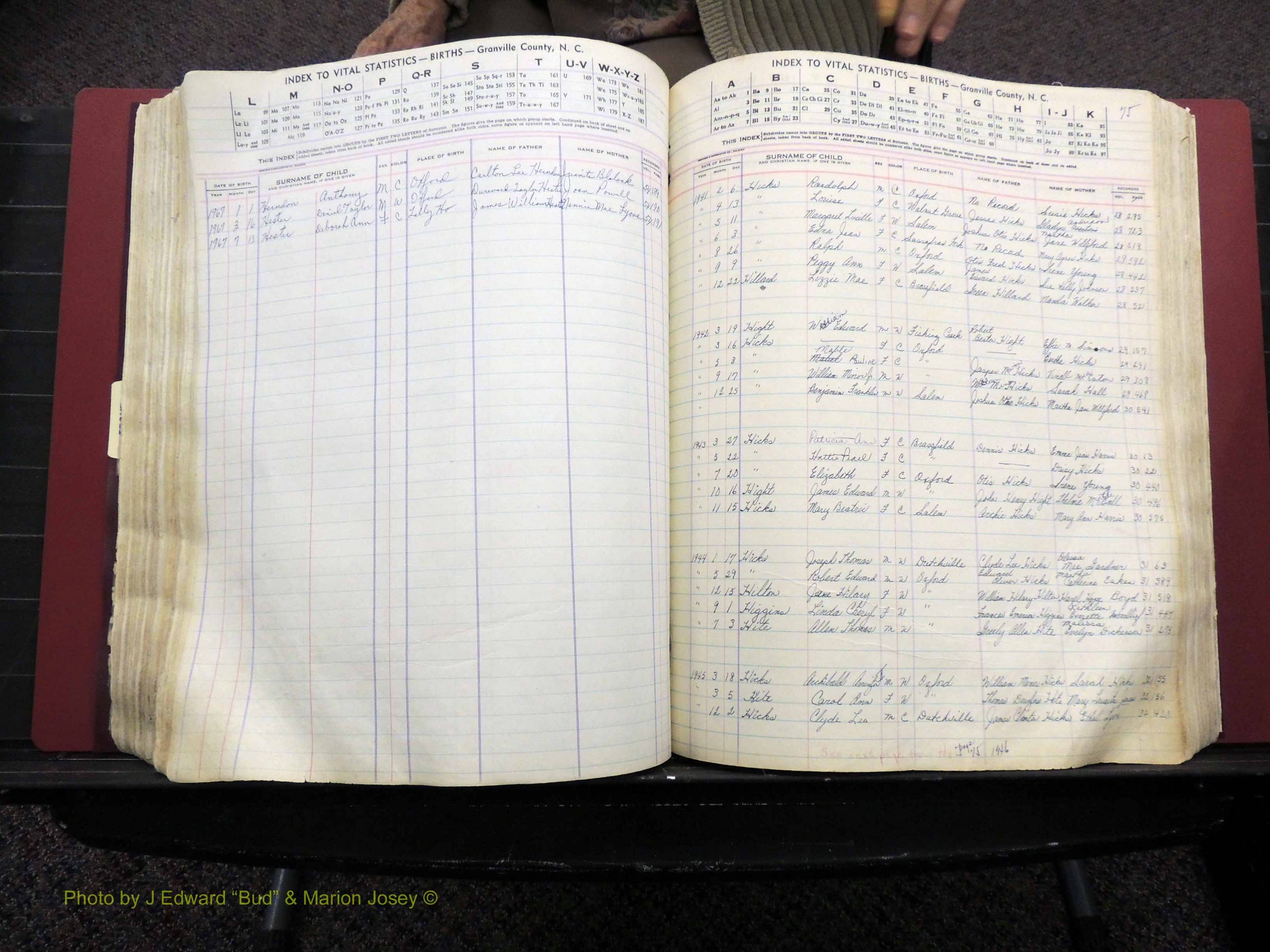 Granville Co, NC, Births, A-Z, 1941-1967 (295).JPG