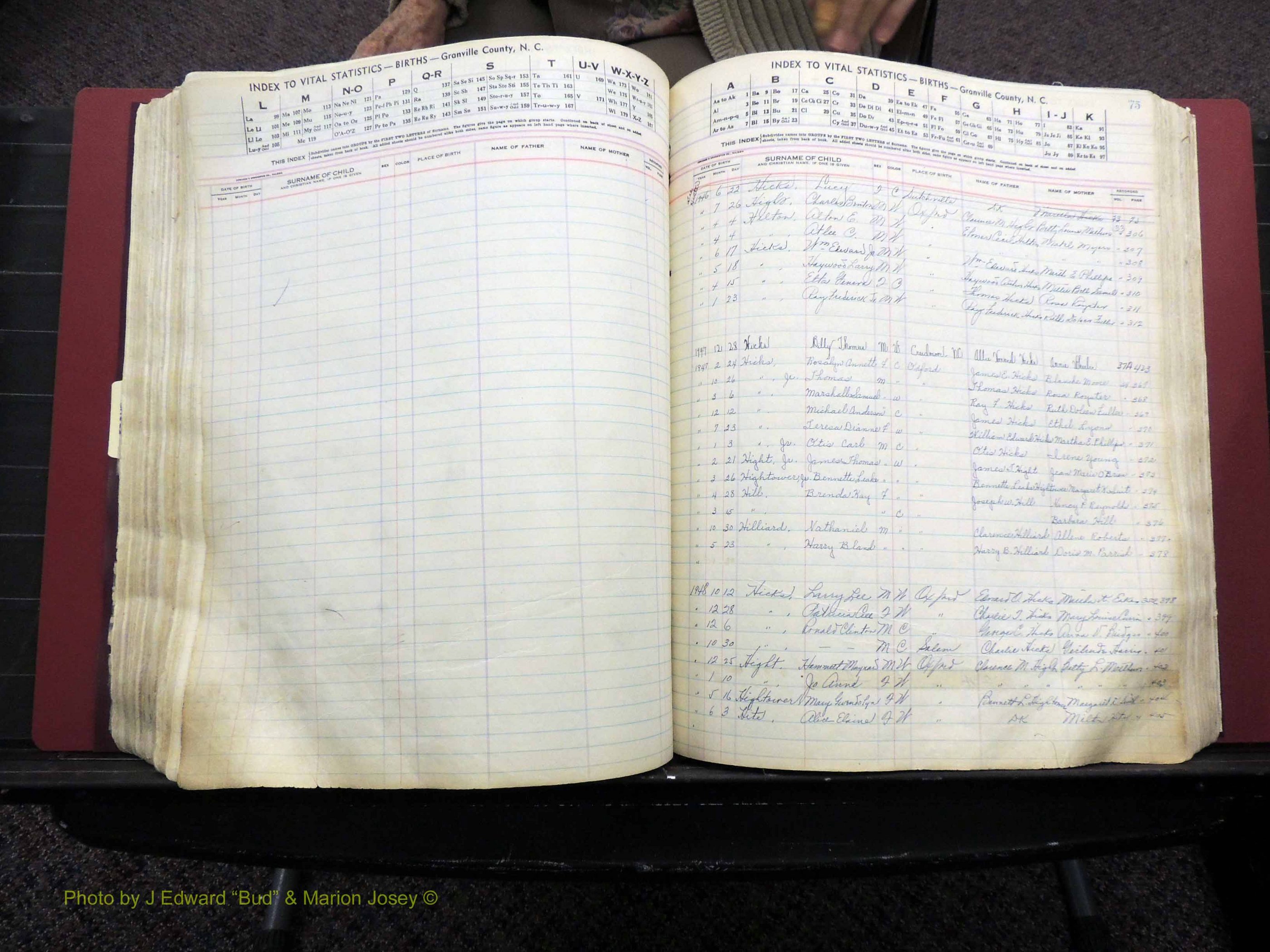 Granville Co, NC, Births, A-Z, 1941-1967 (296).JPG