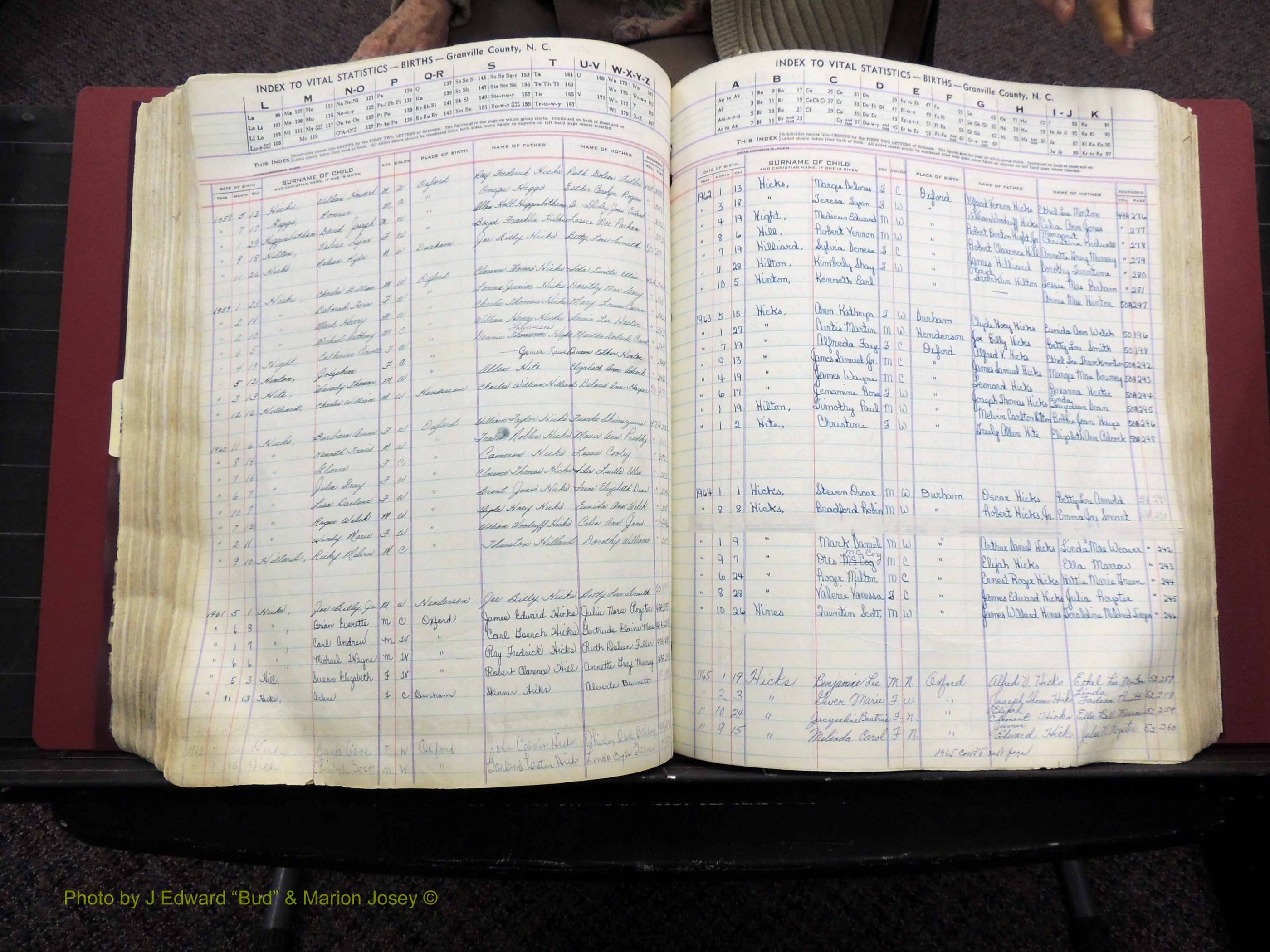 Granville Co, NC, Births, A-Z, 1941-1967 (299).JPG