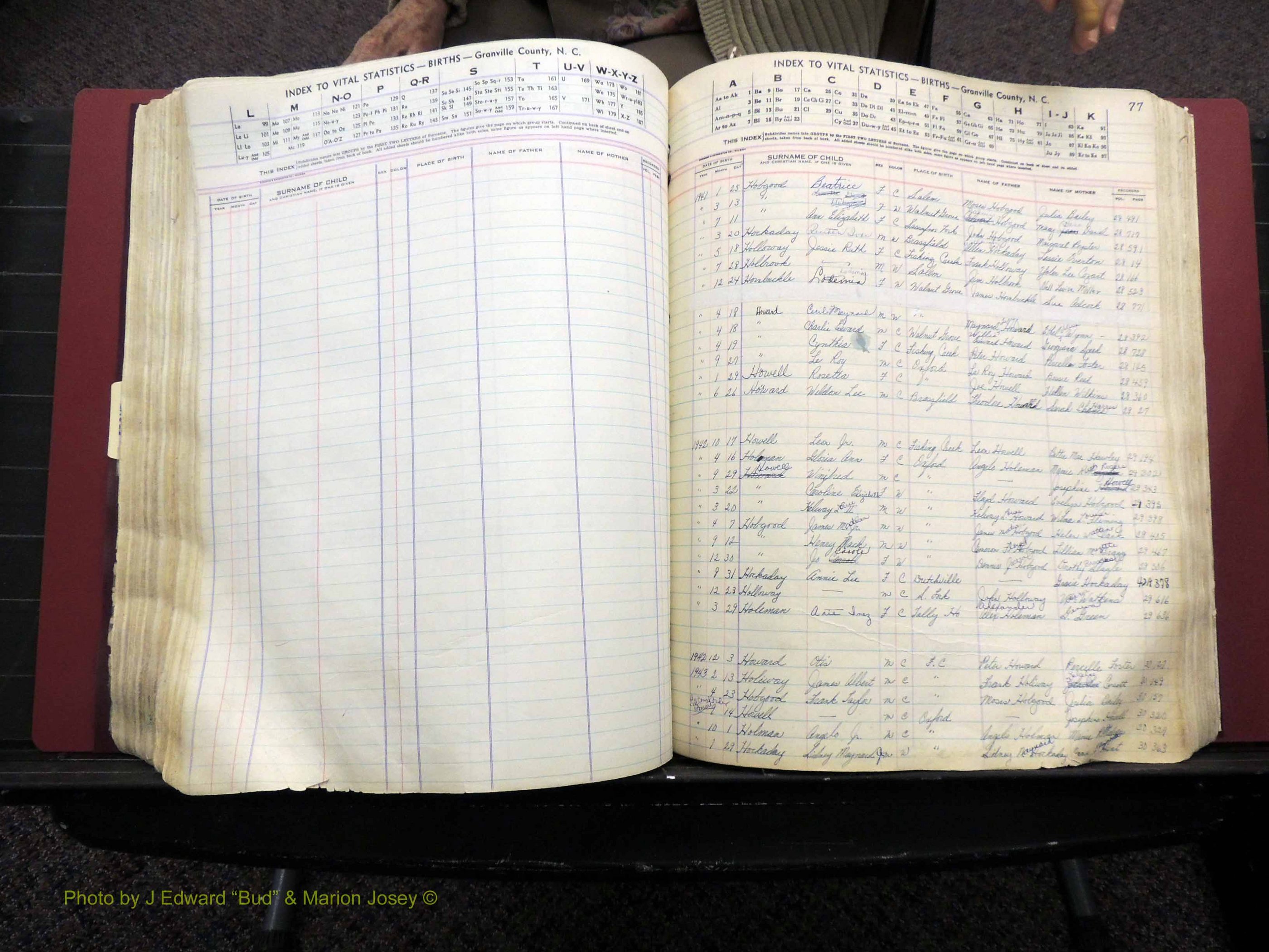 Granville Co, NC, Births, A-Z, 1941-1967 (301).JPG