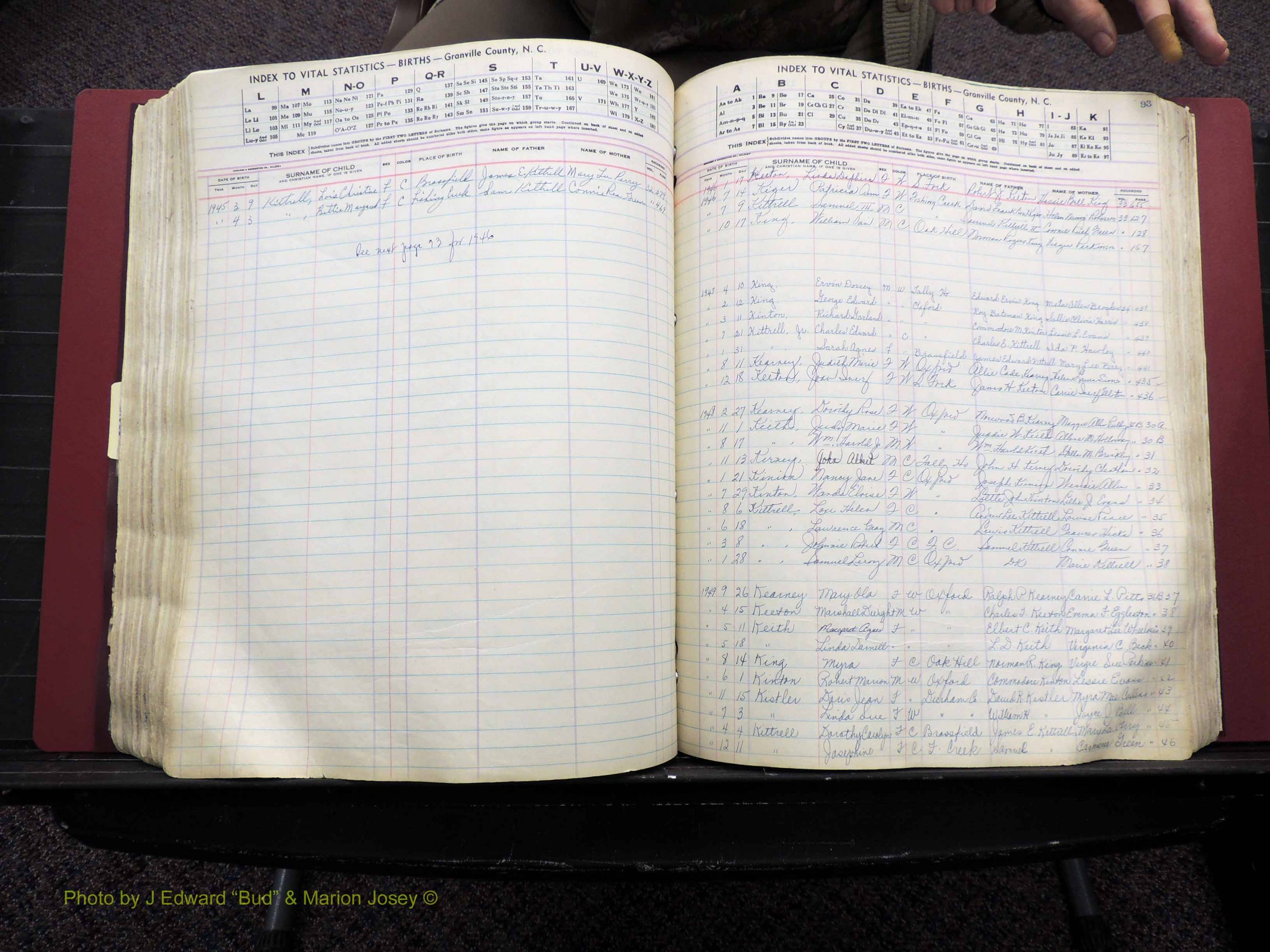 Granville Co, NC, Births, A-Z, 1941-1967 (333).JPG