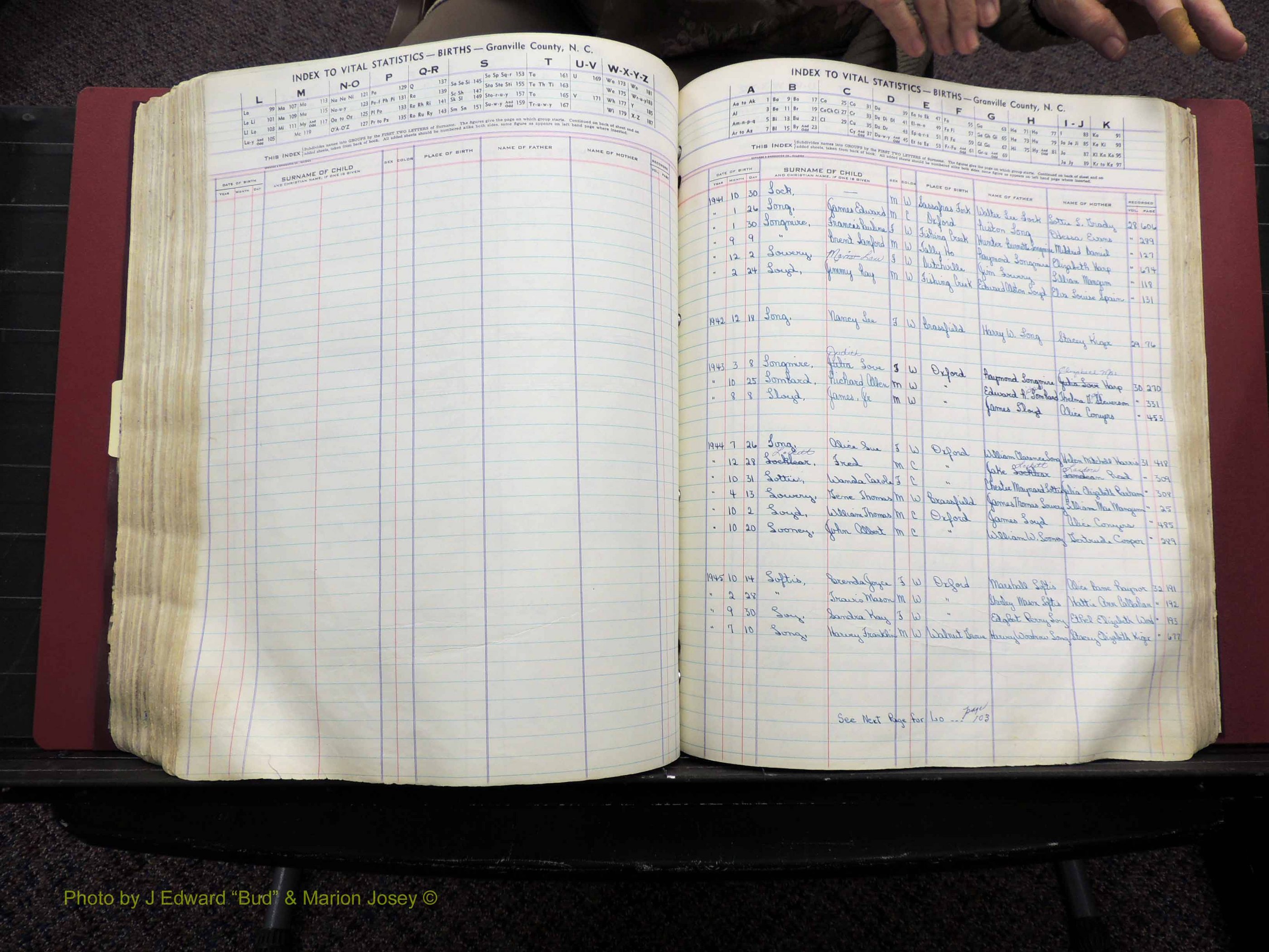 Granville Co, NC, Births, A-Z, 1941-1967 (348).JPG