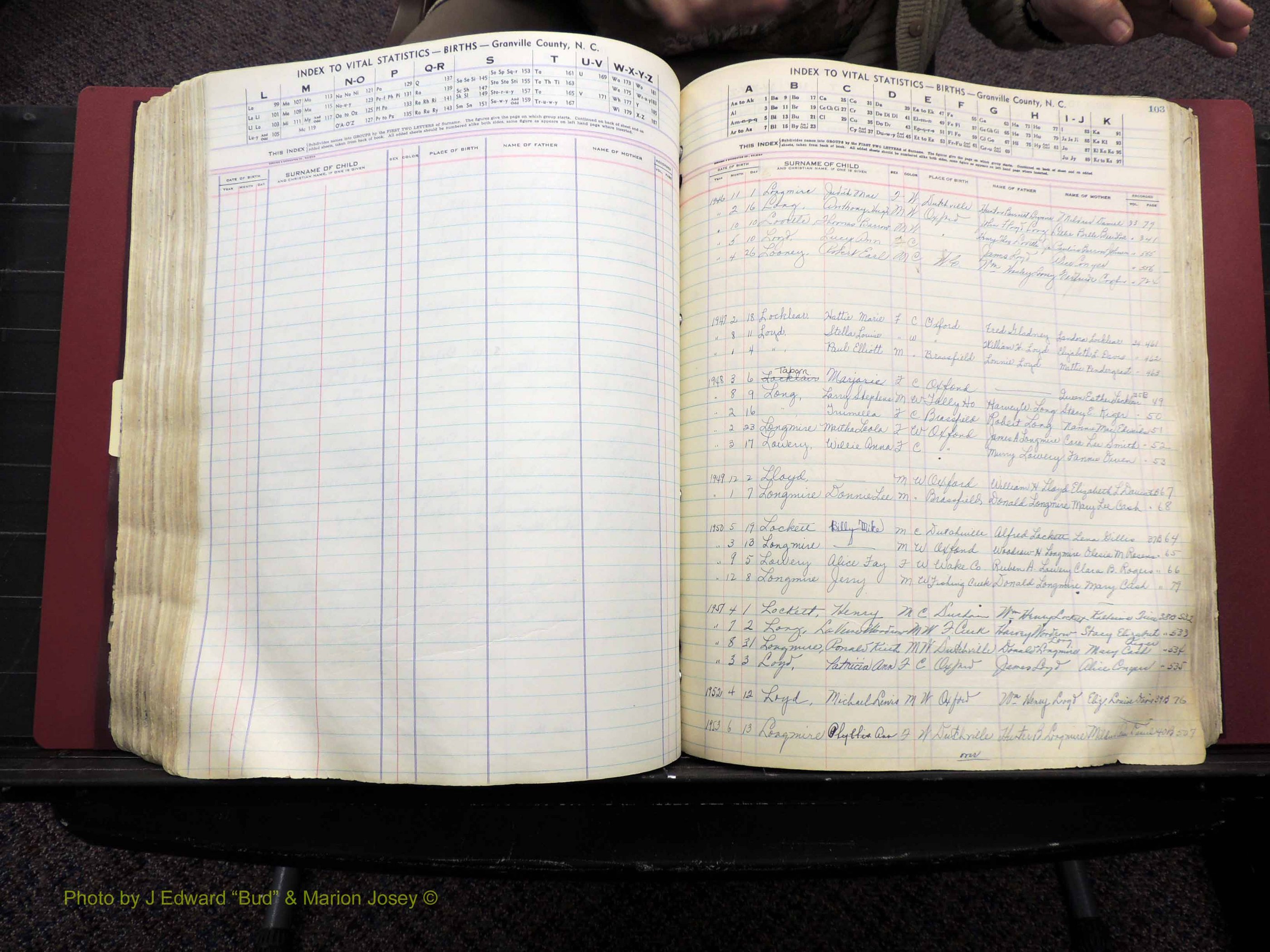 Granville Co, NC, Births, A-Z, 1941-1967 (349).JPG