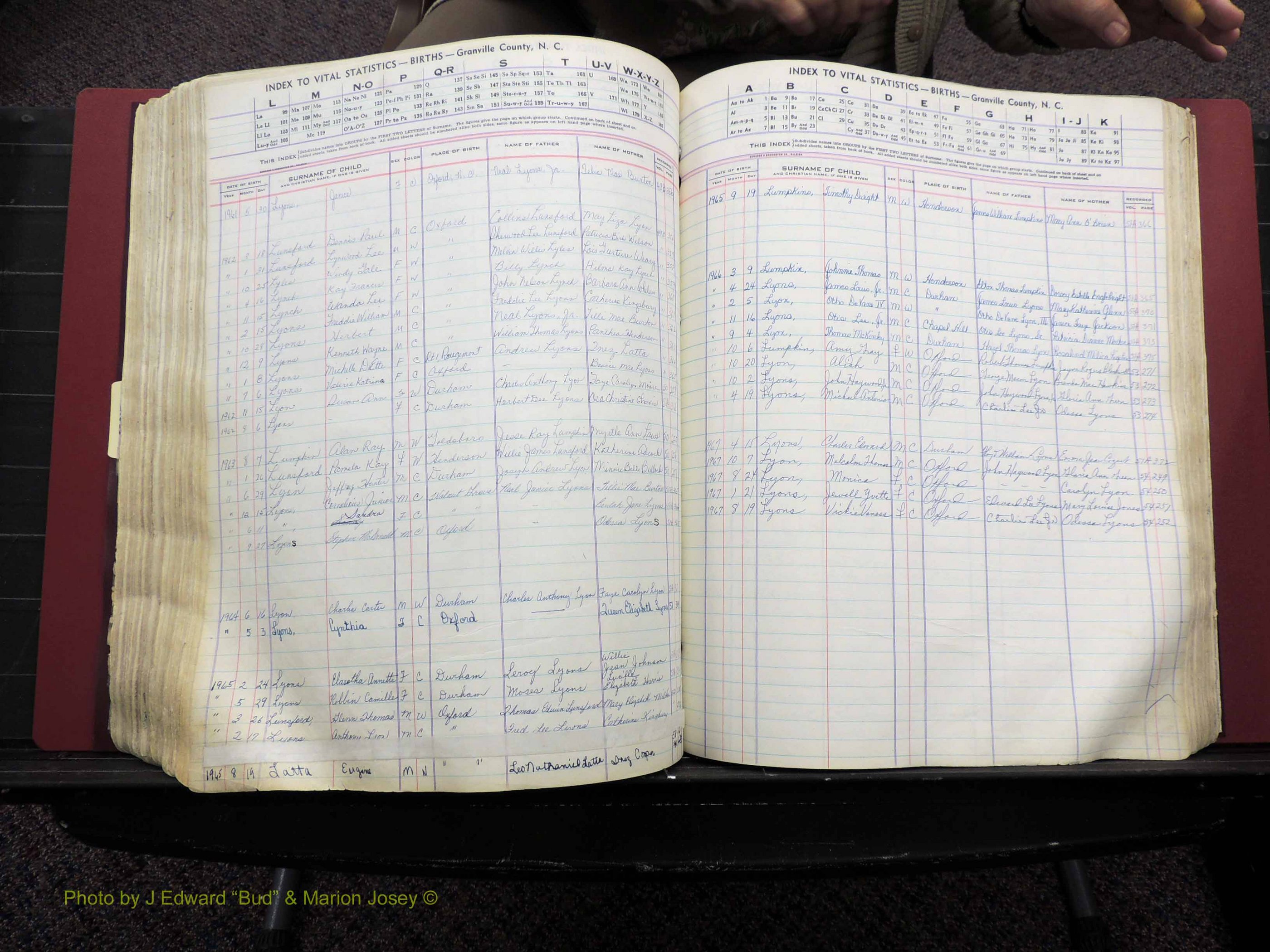 Granville Co, NC, Births, A-Z, 1941-1967 (355).JPG