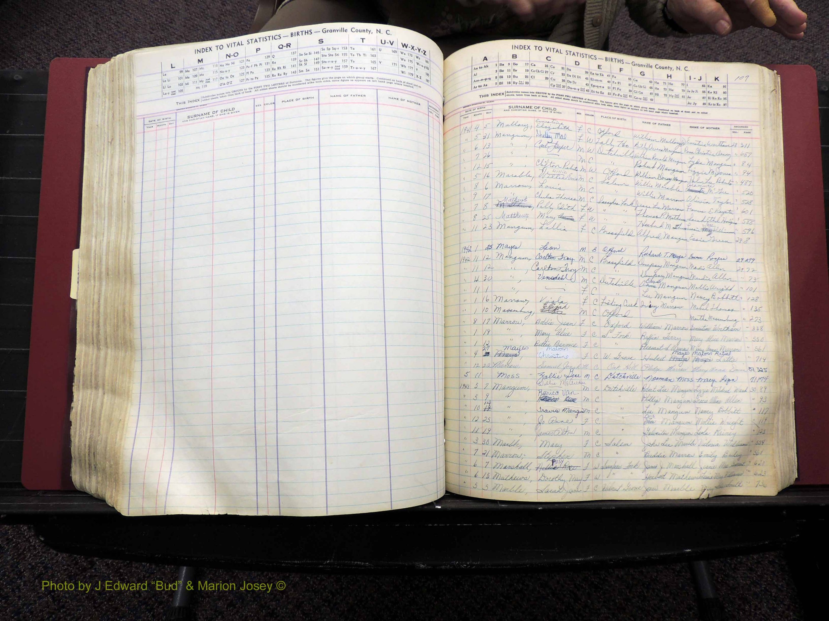 Granville Co, NC, Births, A-Z, 1941-1967 (356).JPG