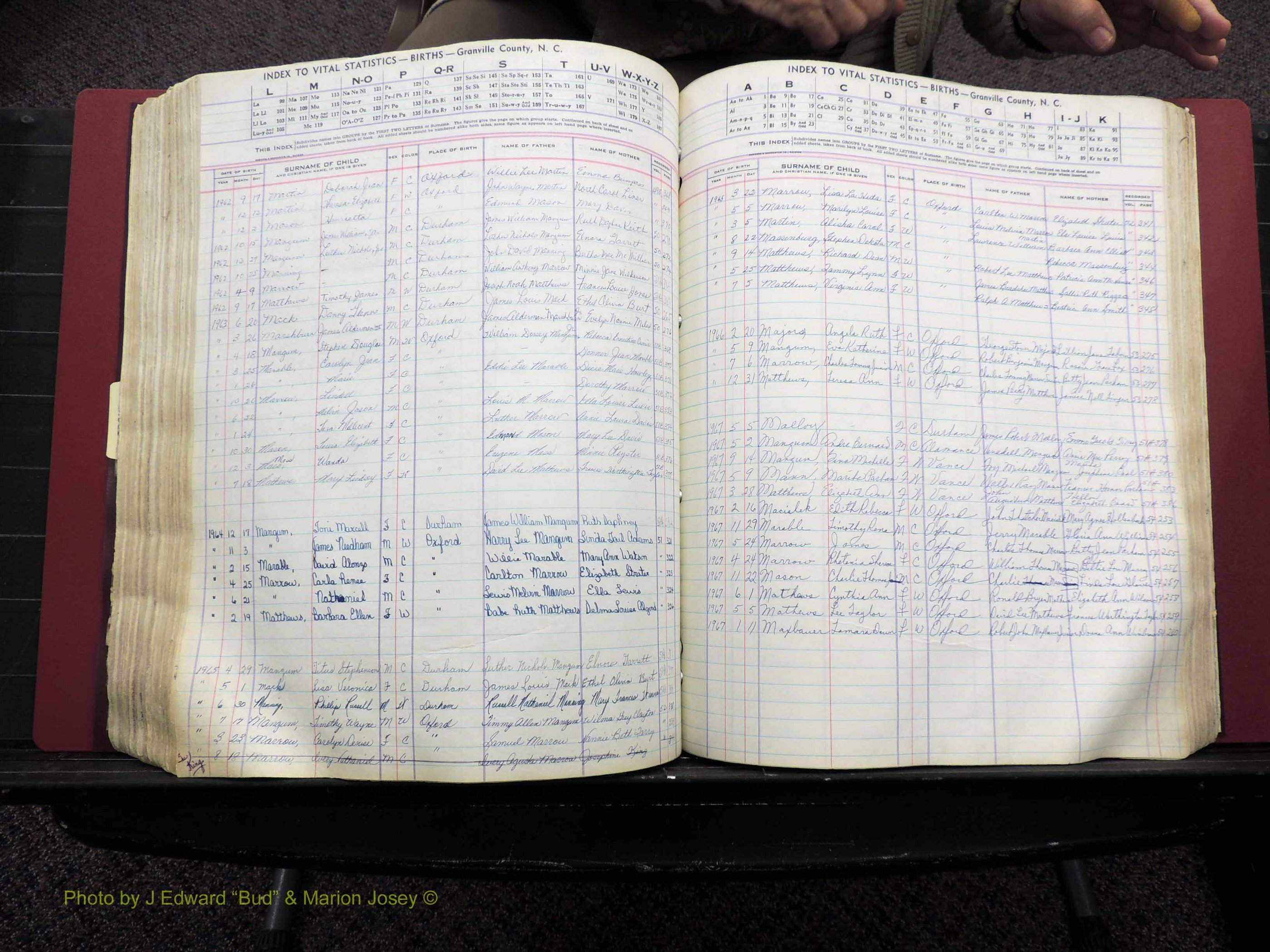 Granville Co, NC, Births, A-Z, 1941-1967 (361).JPG