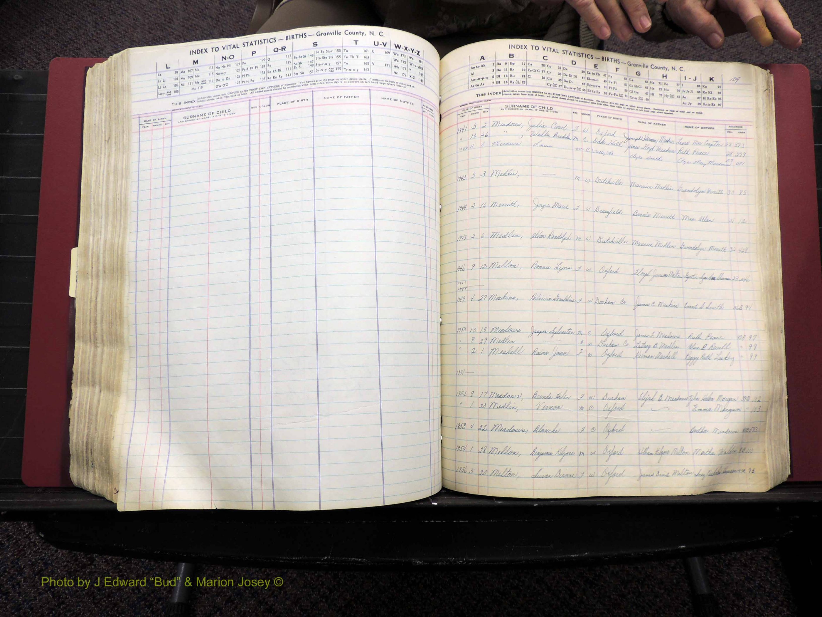 Granville Co, NC, Births, A-Z, 1941-1967 (362).JPG