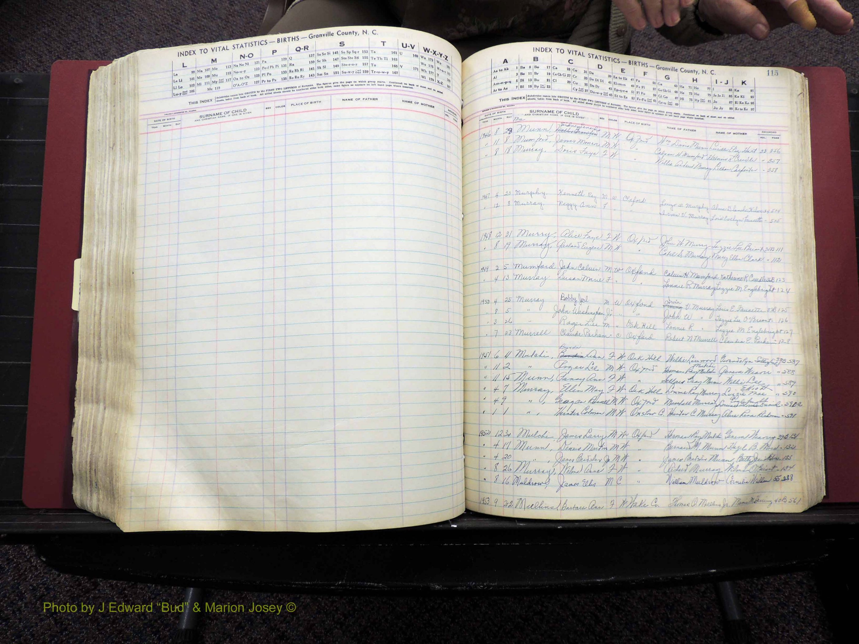 Granville Co, NC, Births, A-Z, 1941-1967 (377).JPG