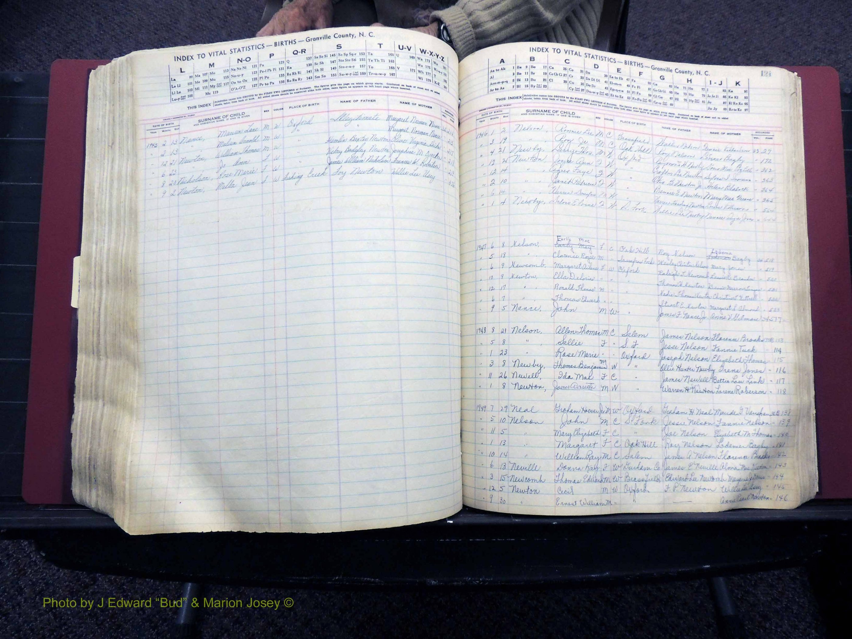 Granville Co, NC, Births, A-Z, 1941-1967 (385).JPG