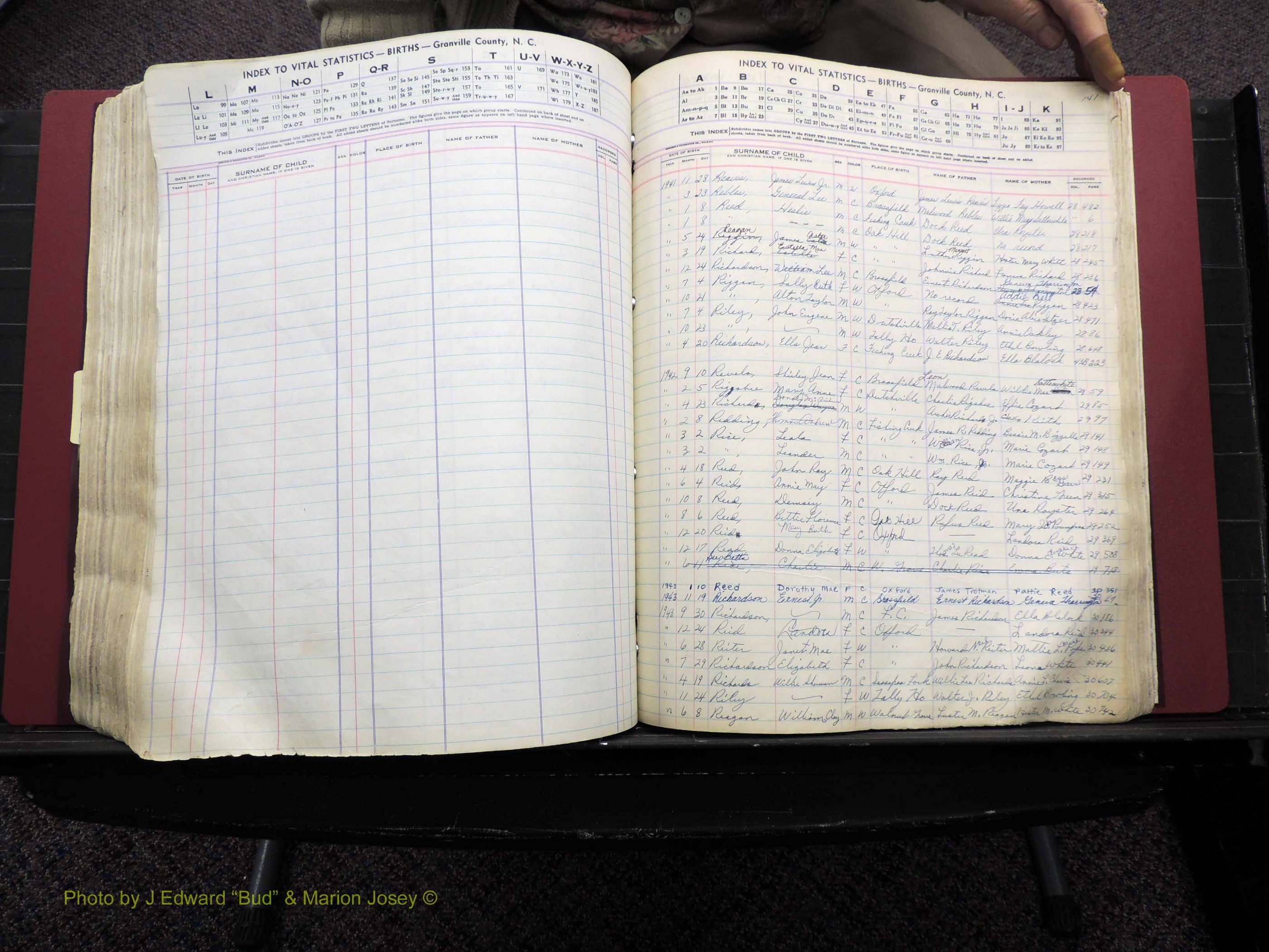 Granville Co, NC, Births, A-Z, 1941-1967 (428).JPG